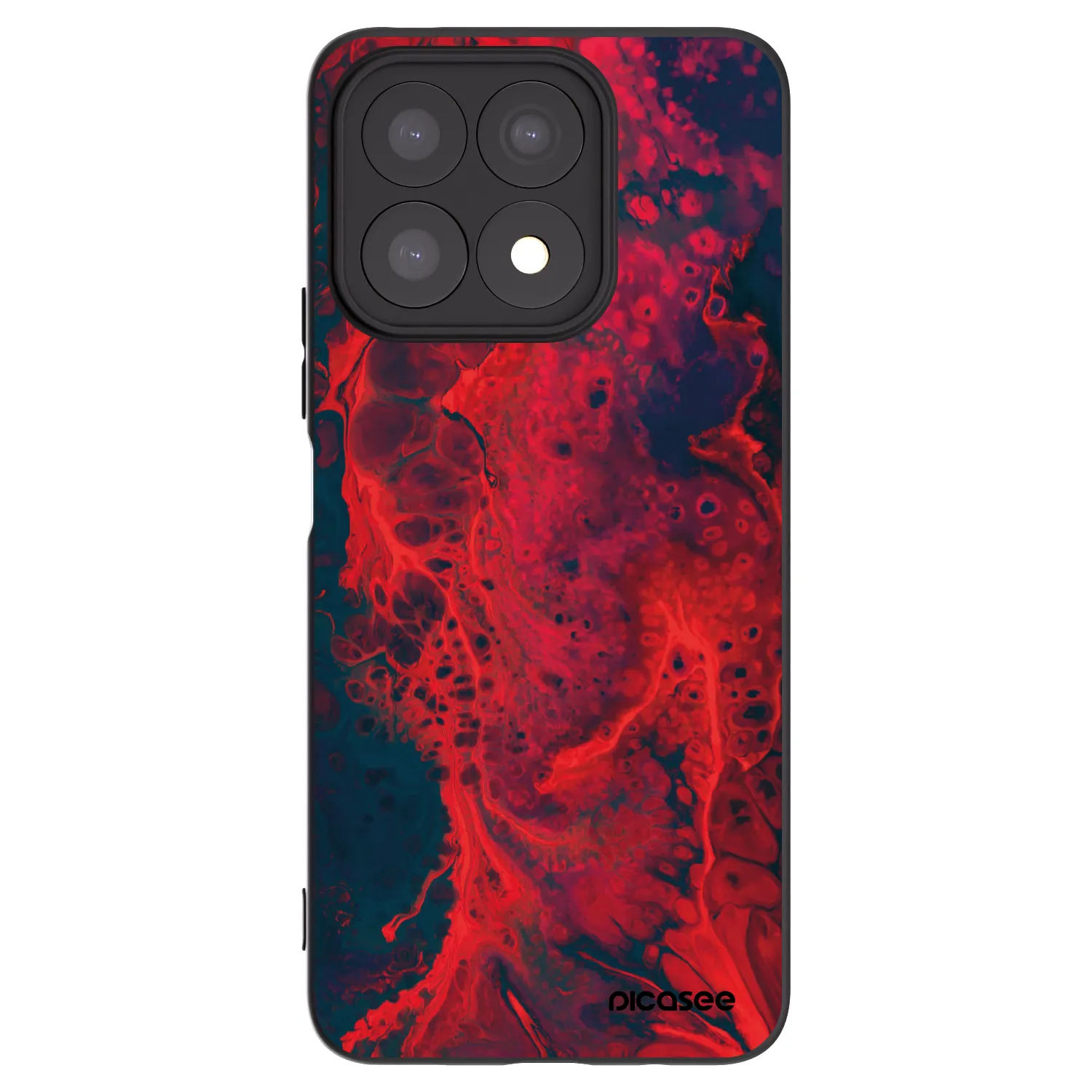 Picasee silikónový čierny obal pre Honor X8a - Organic red