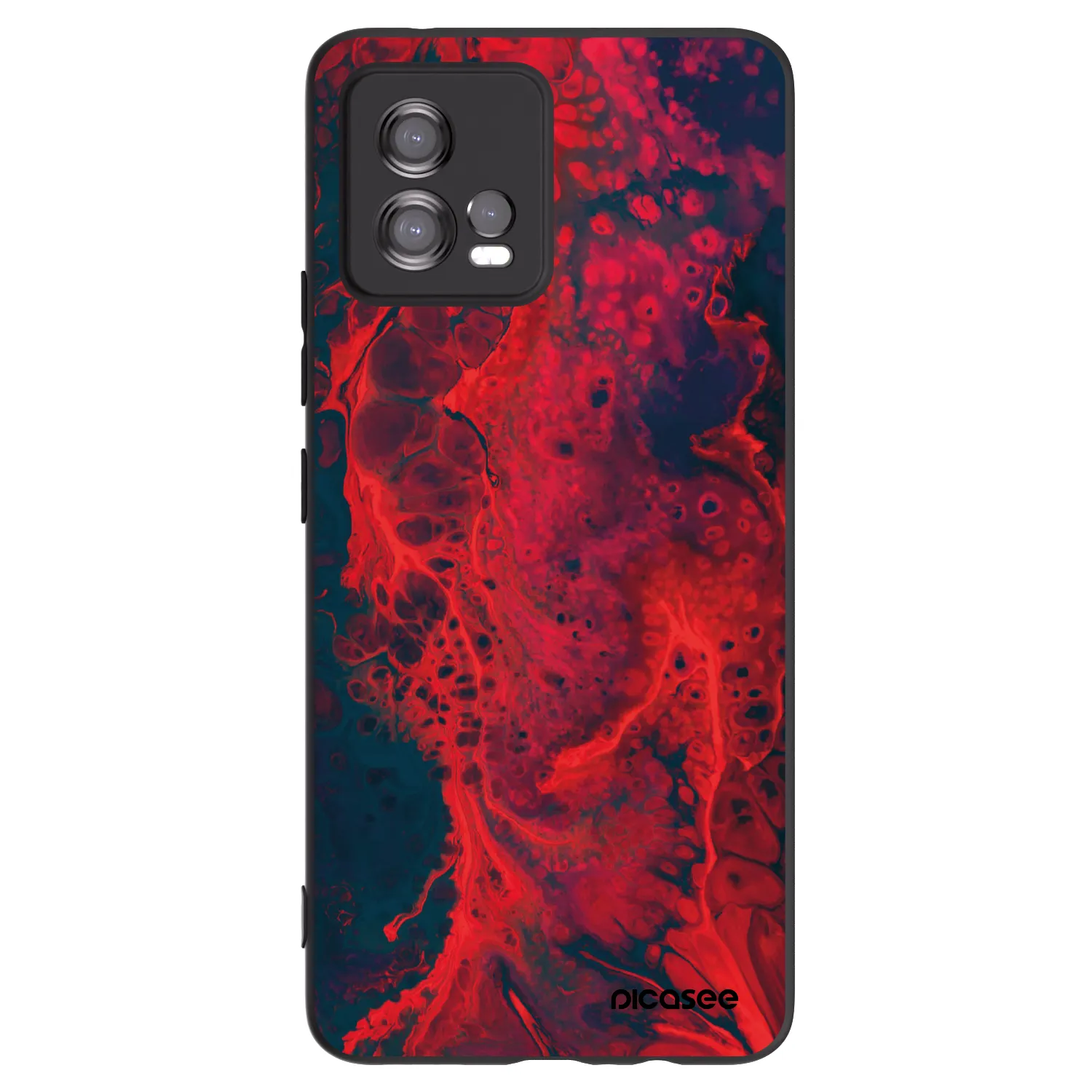 Picasee silikónový čierny obal pre Motorola Moto G72 - Organic red