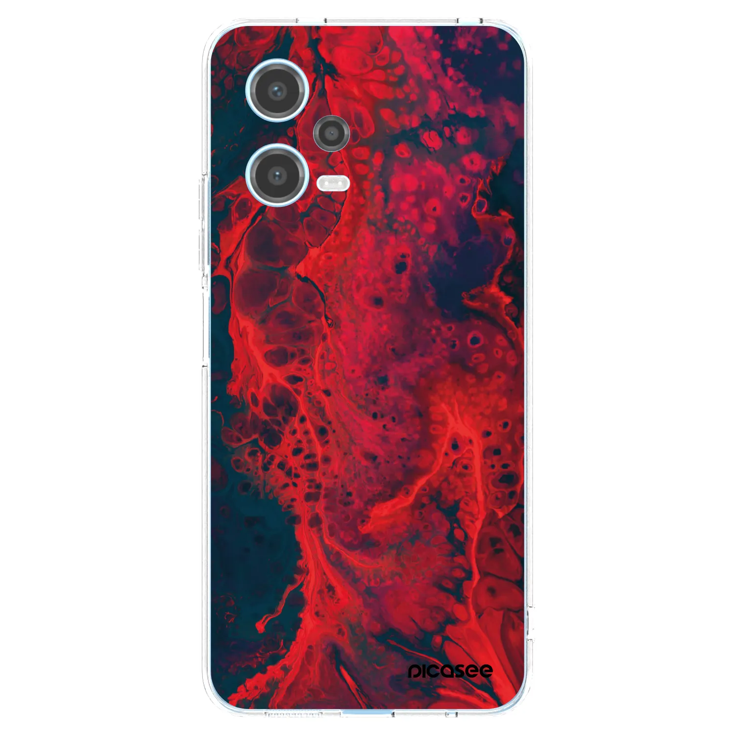 Picasee silikónový prehľadný obal pre Xiaomi Redmi Note 12 5G - Organic red