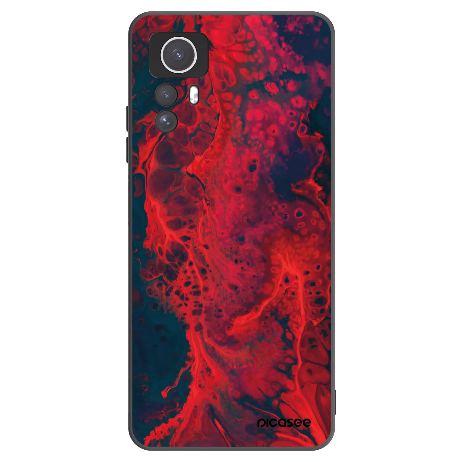 Picasee silikónový čierny obal pre Xiaomi Redmi Note 12S - Organic red