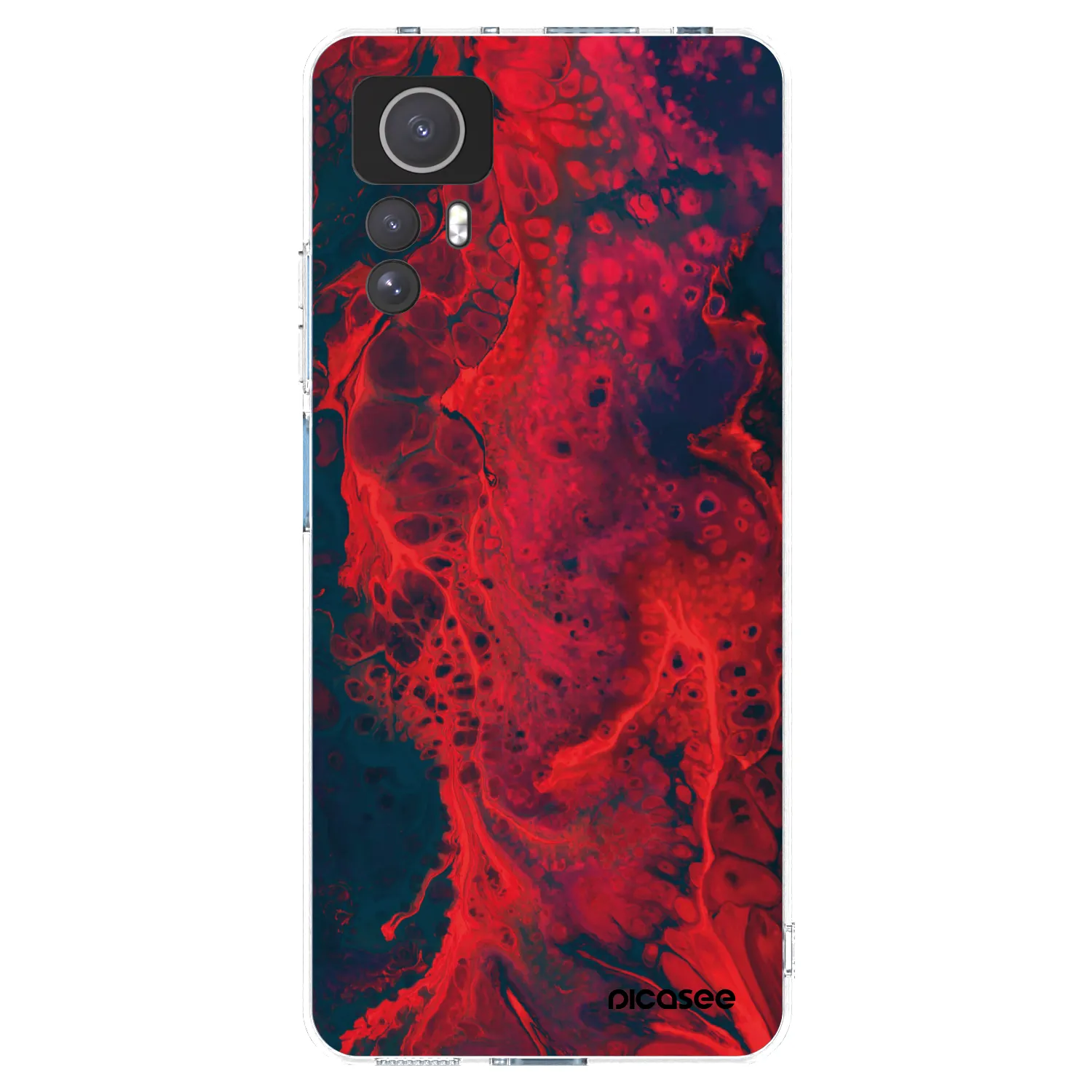 Picasee silikónový prehľadný obal pre Xiaomi Redmi Note 12S - Organic red