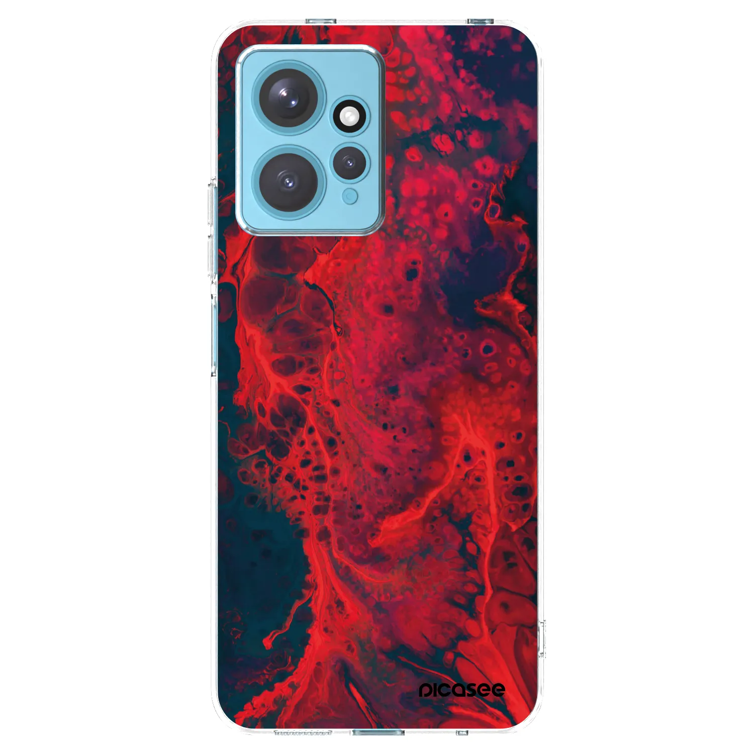 Picasee silikónový prehľadný obal pre Xiaomi Redmi Note 12 4G - Organic red