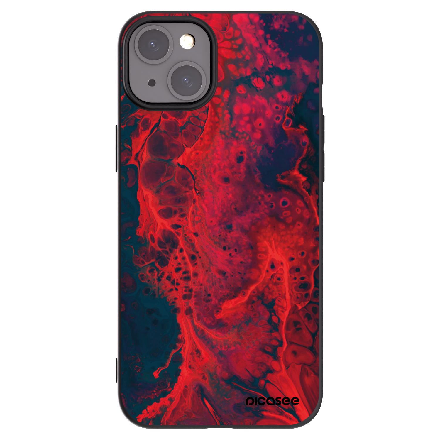 Picasee silikónový čierny obal pre Apple iPhone 15 Plus - Organic red