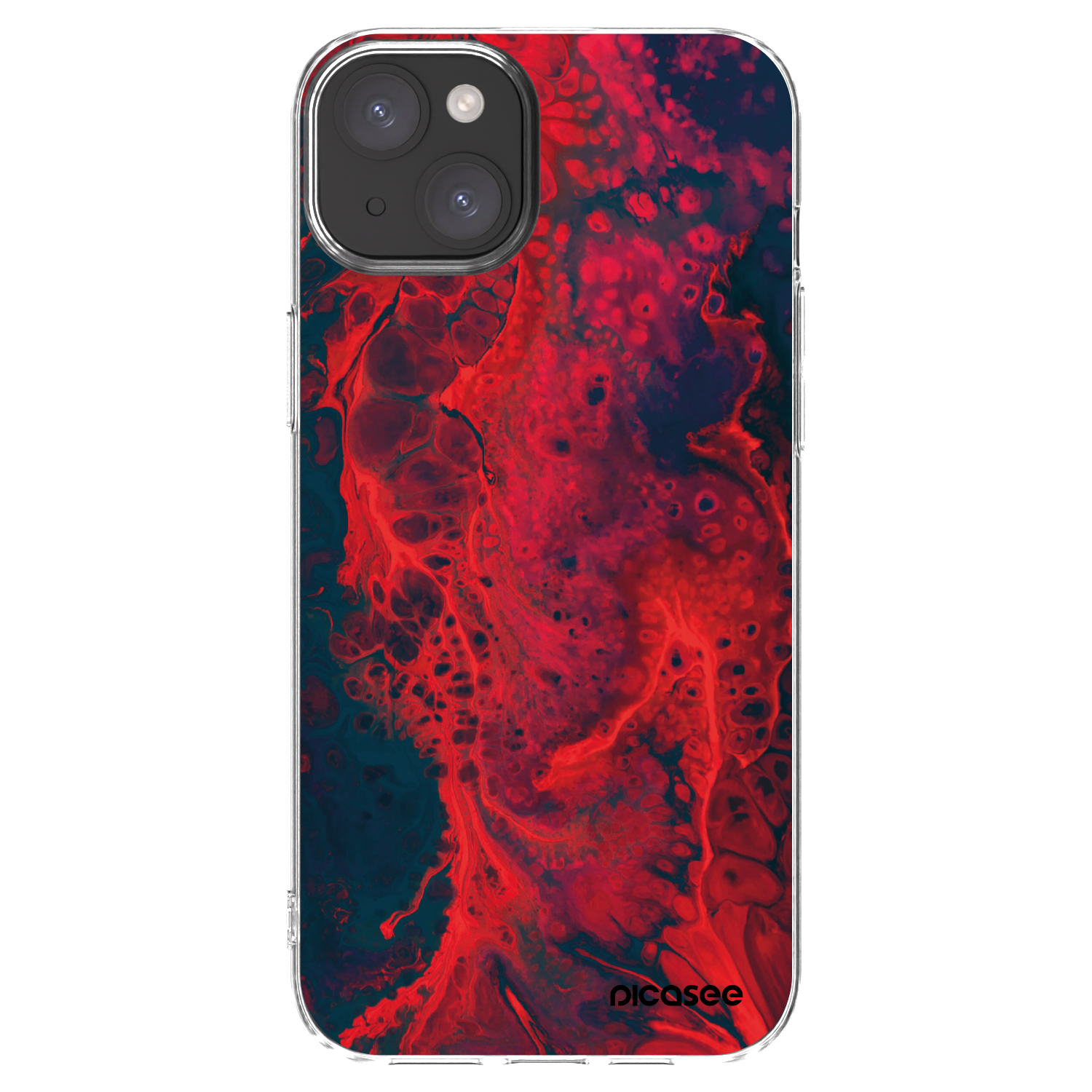 Picasee silikónový prehľadný obal pre Apple iPhone 15 Plus - Organic red