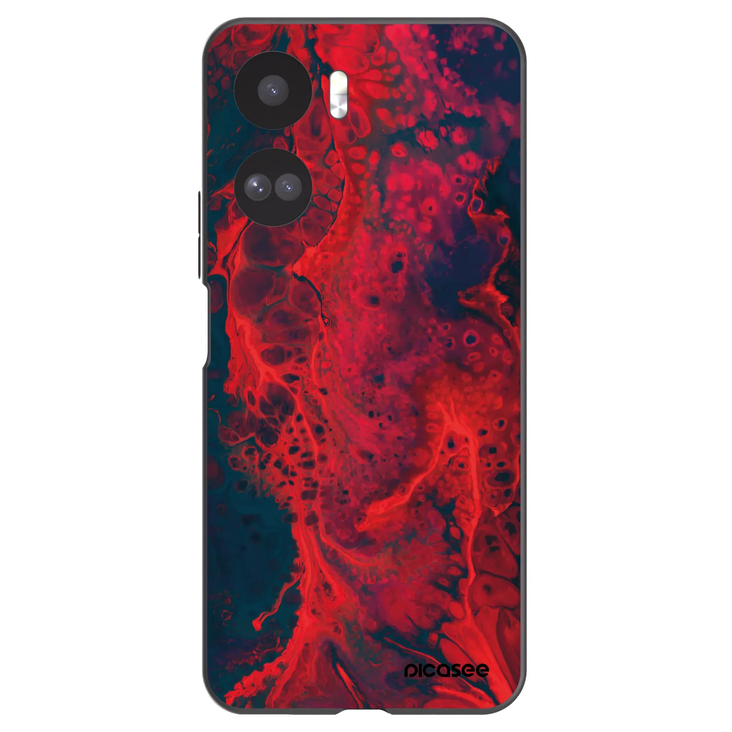 Picasee silikónový čierny obal pre Honor 90 Lite 5G - Organic red