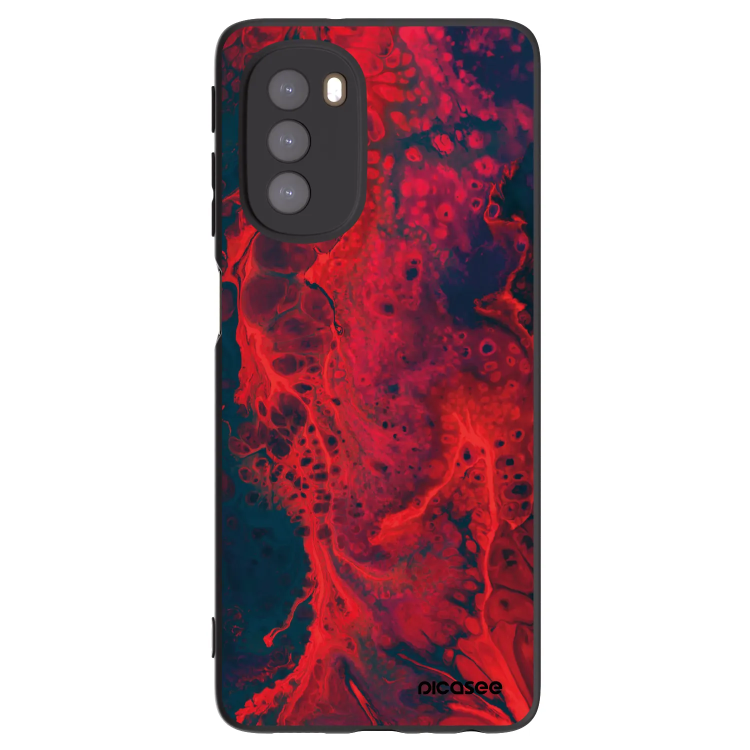 Picasee silikónový čierny obal pre Motorola Moto G51 - Organic red