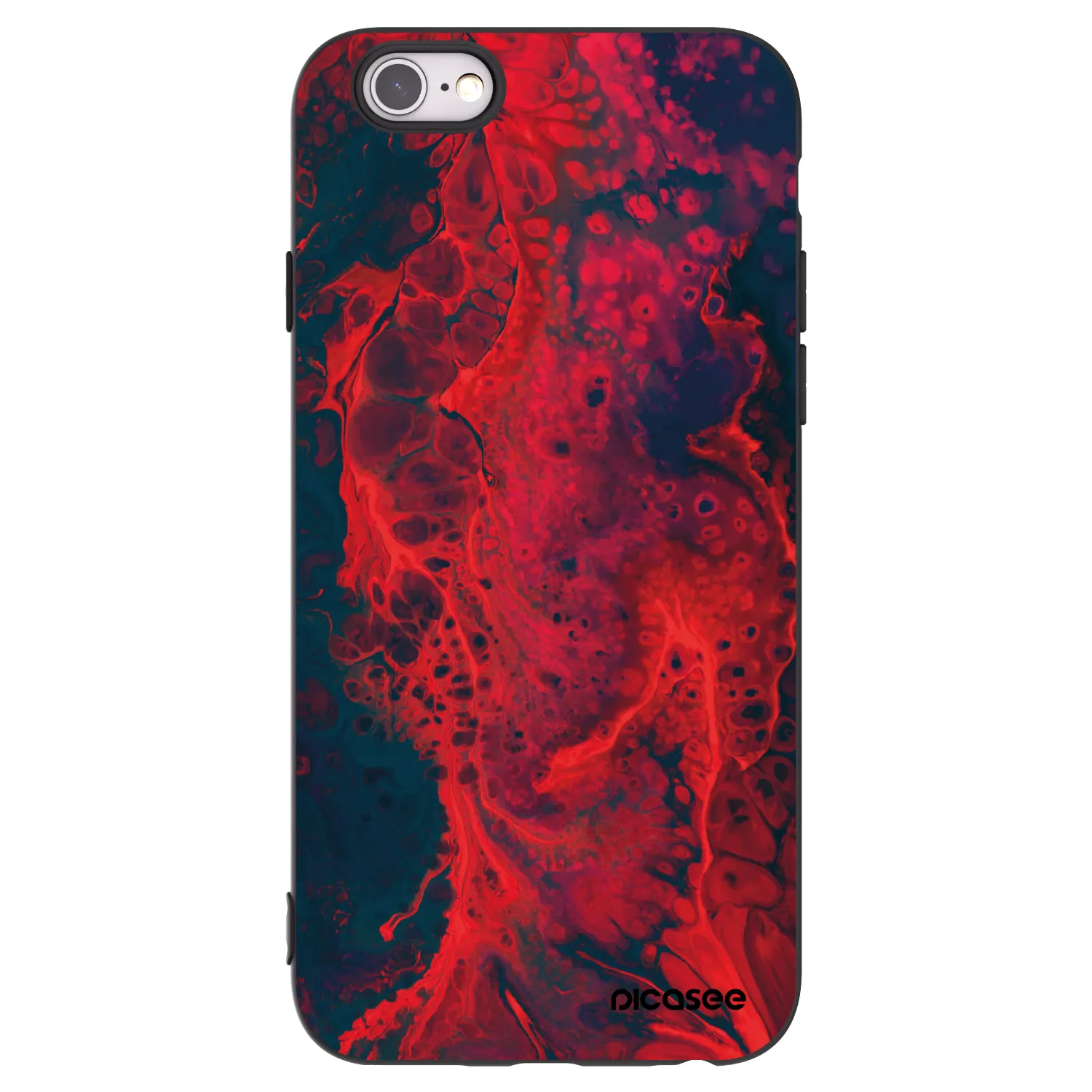 Picasee silikónový čierny obal pre Apple iPhone 6/6S - Organic red