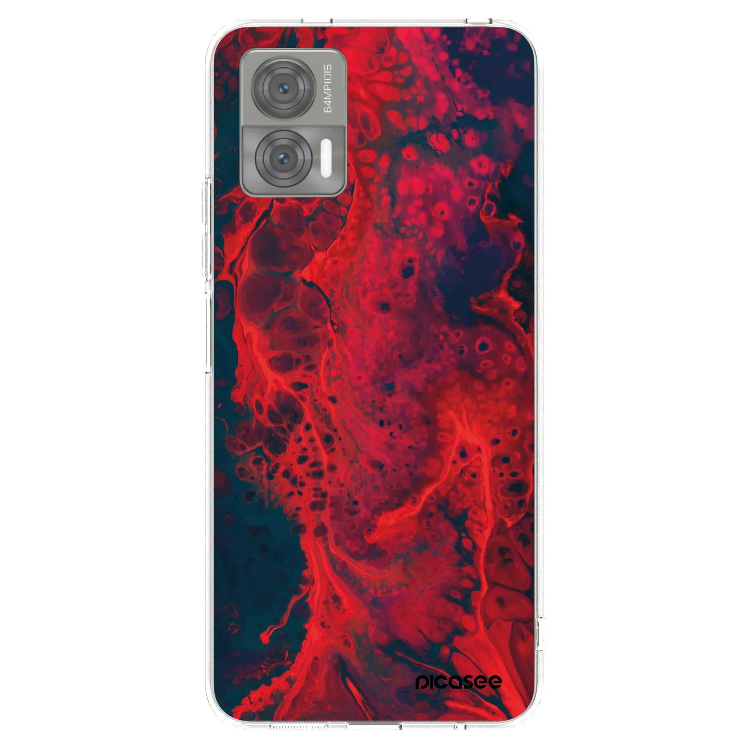 Picasee silikónový prehľadný obal pre Motorola Edge 30 Neo - Organic red