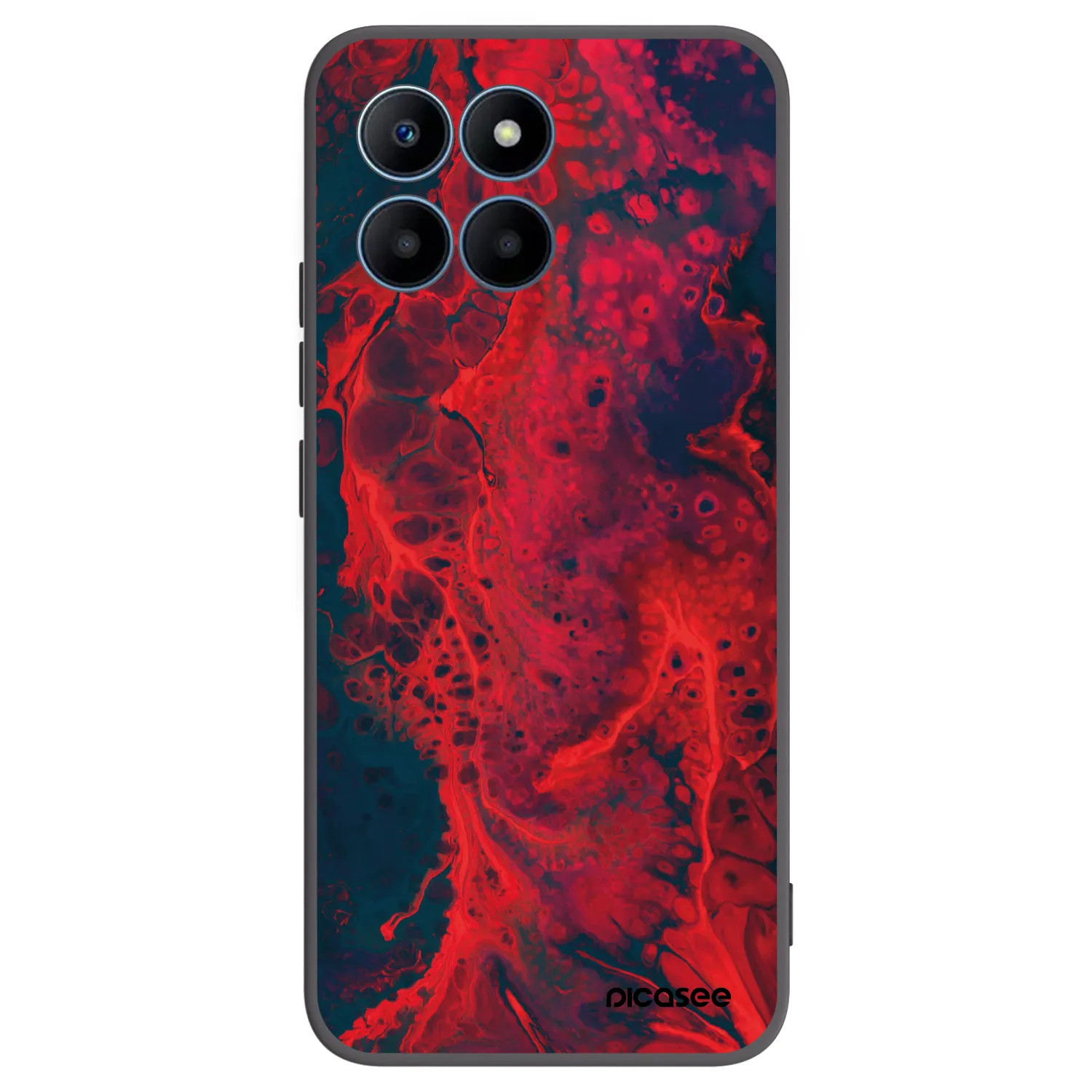 Picasee silikónový čierny obal pre Honor 70 Lite - Organic red