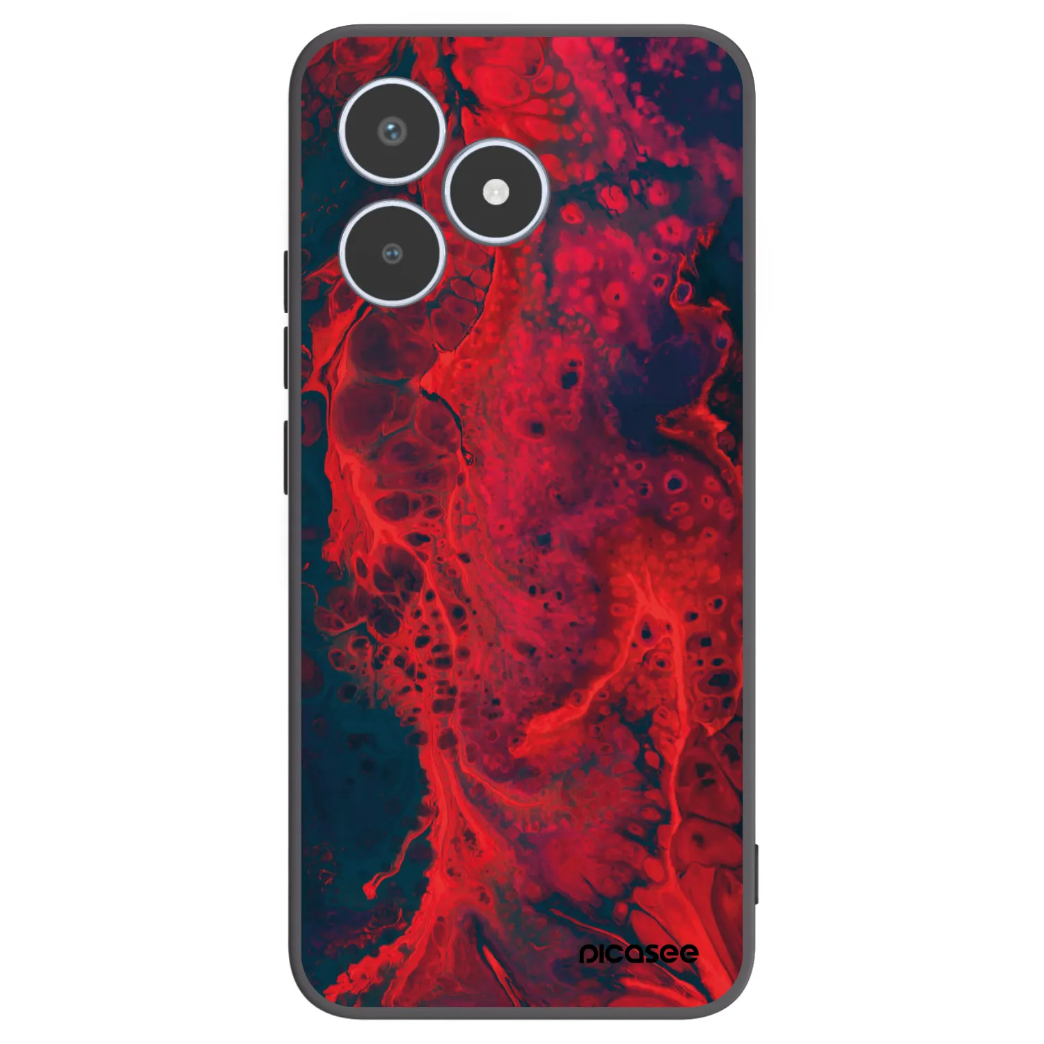Picasee silikónový čierny obal pre Realme C53 - Organic red