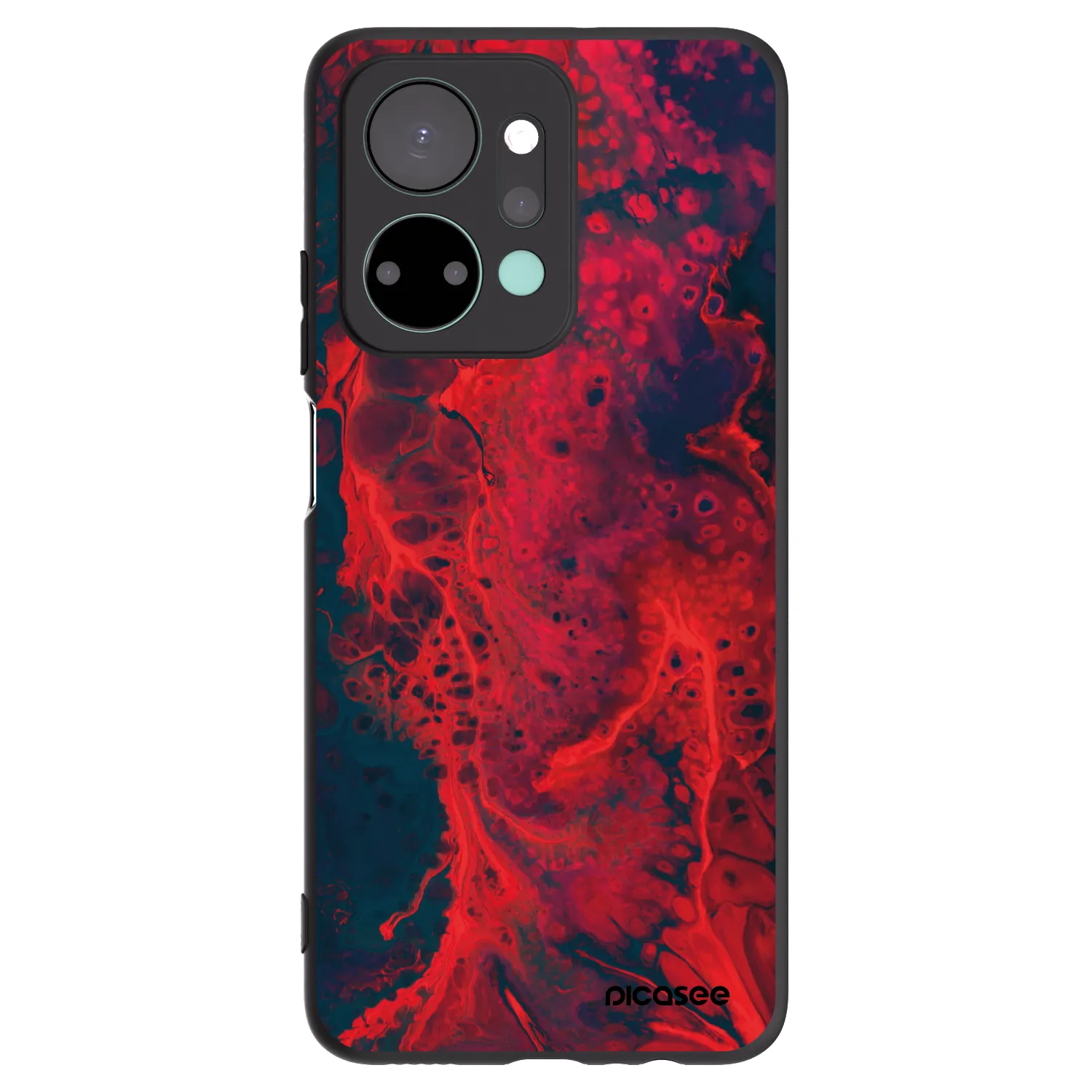 Picasee silikónový čierny obal pre Honor X7a - Organic red