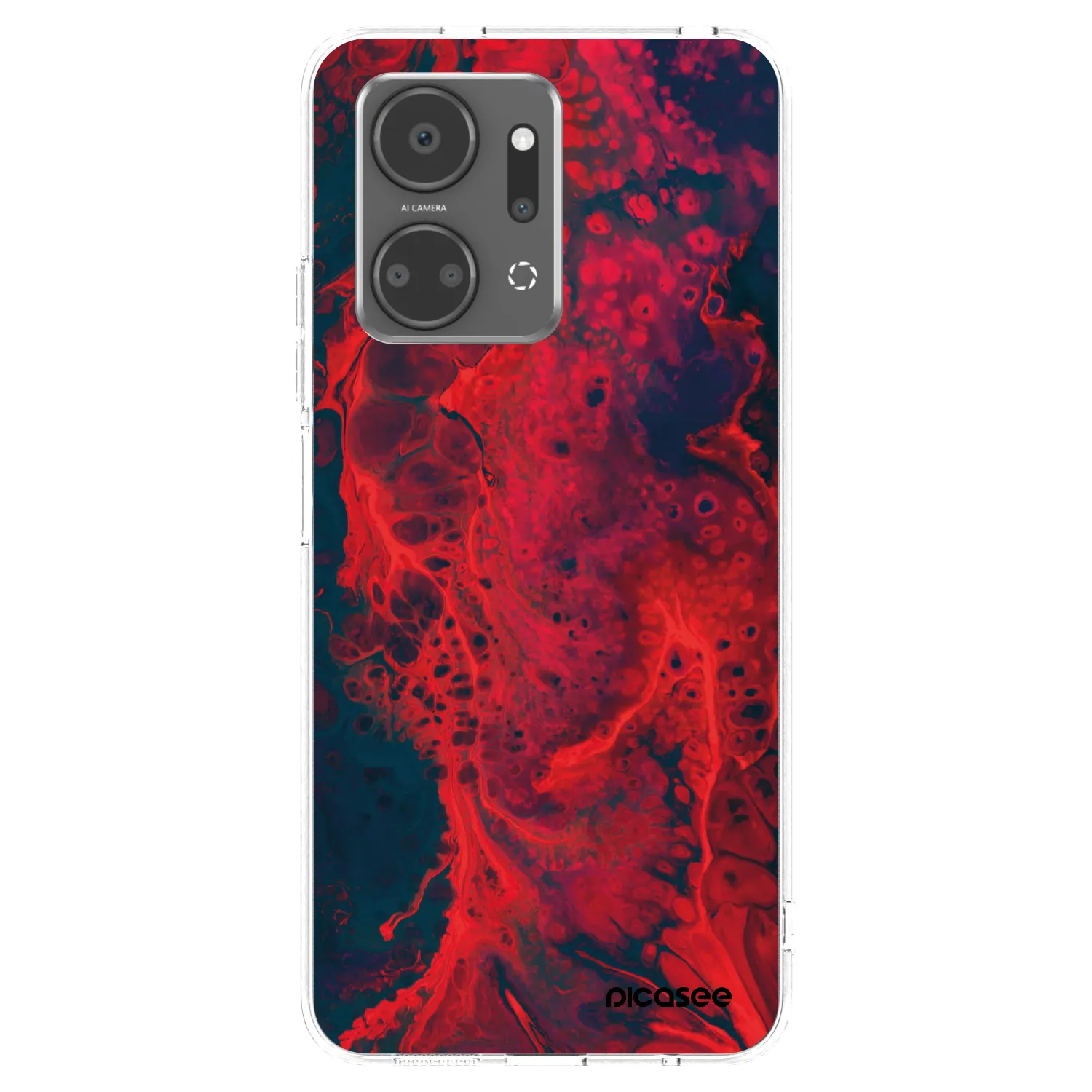 Picasee silikónový prehľadný obal pre Honor X7a - Organic red