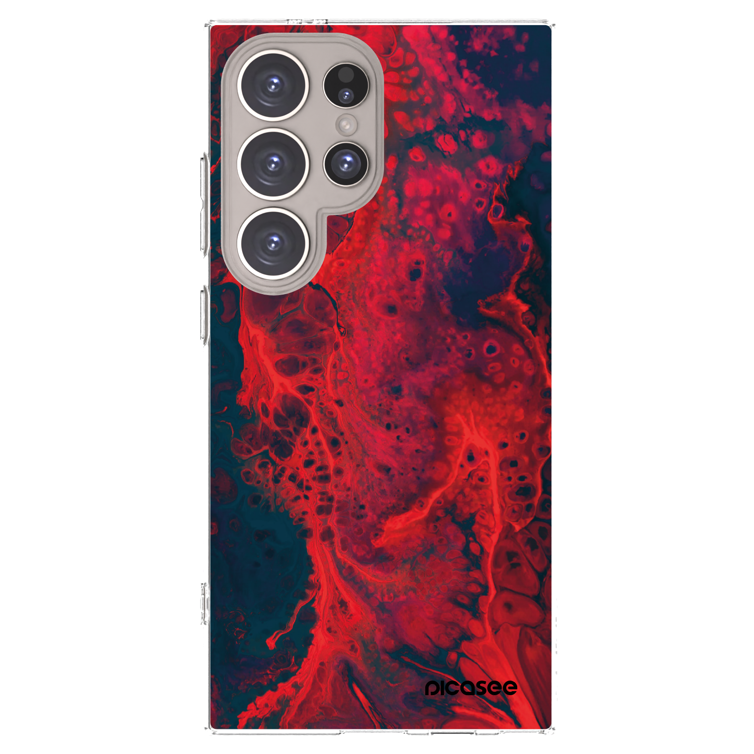 Picasee silikónový prehľadný obal pre Samsung Galaxy S24 Ultra S928B 5G - Organic red