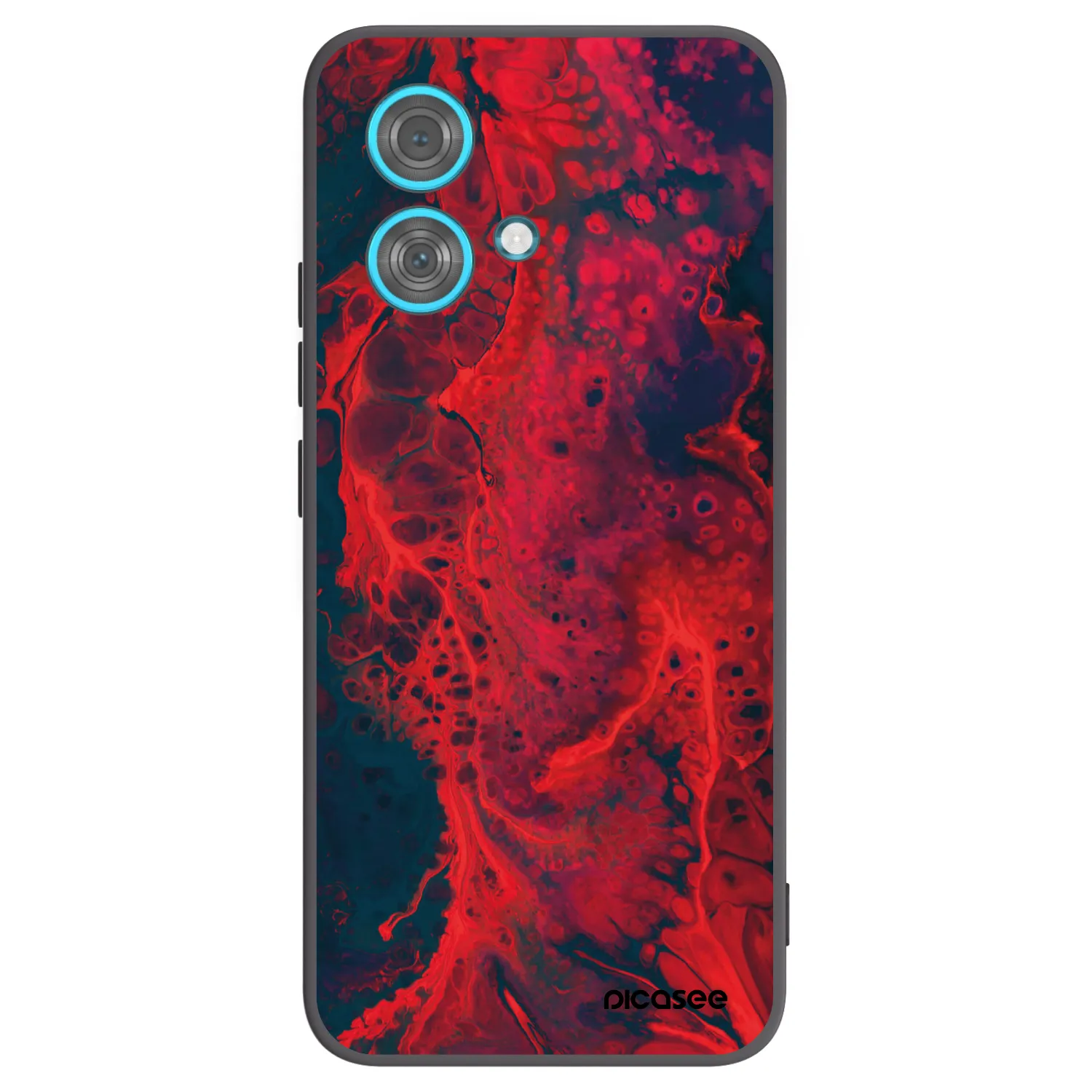 Picasee silikónový čierny obal pre Motorola Edge 40 Neo - Organic red