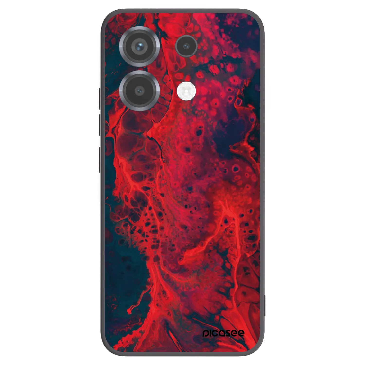 Picasee silikónový čierny obal pre Xiaomi Poco X6 - Organic red