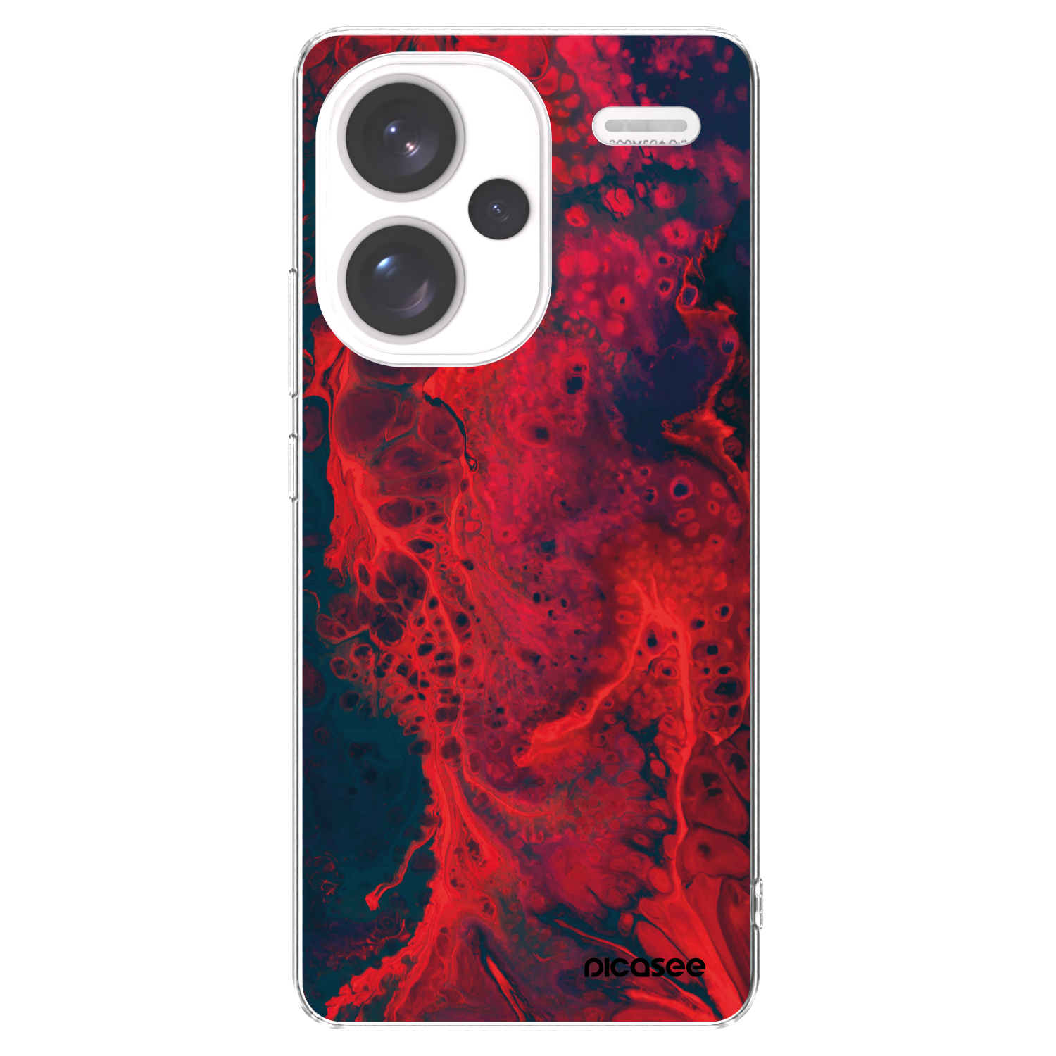 Picasee silikónový prehľadný obal pre Xiaomi Redmi Note 13 Pro+ 5G - Organic red
