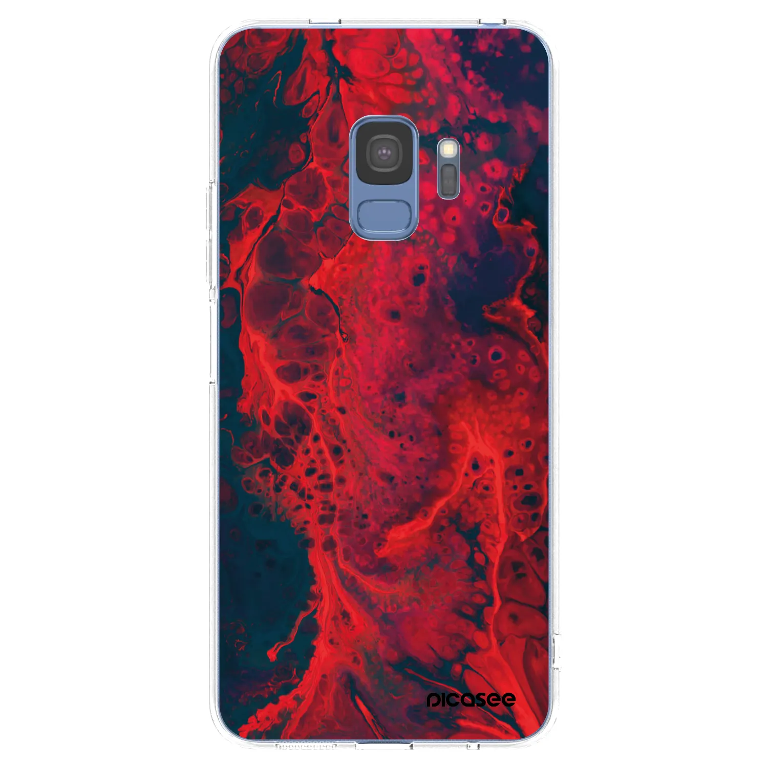Picasee silikónový prehľadný obal pre Samsung Galaxy S9 G960F - Organic red