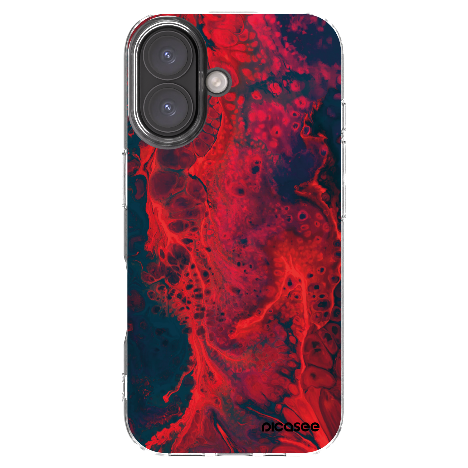 Silikónový prehľadný obal pre Apple iPhone 16 - Organic red