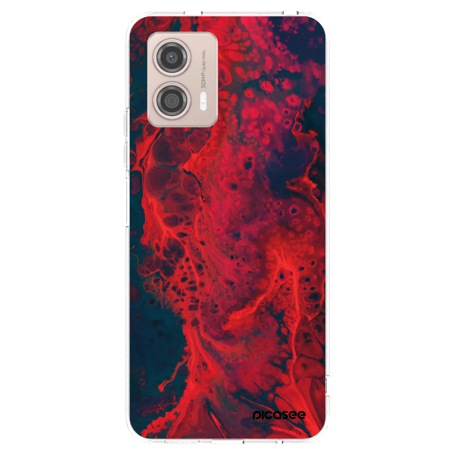 Picasee silikónový prehľadný obal pre Motorola Moto G53 5G - Organic red