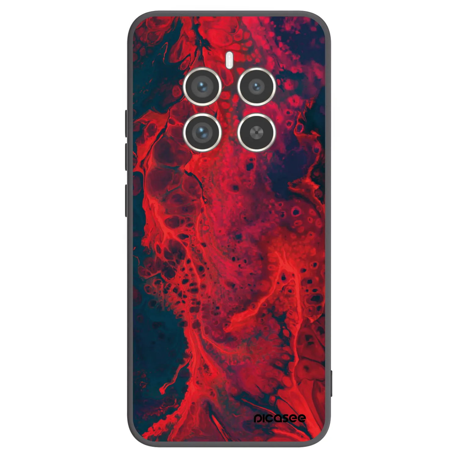 Picasee silikónový čierny obal pre Realme 12 Pro 5G - Organic red