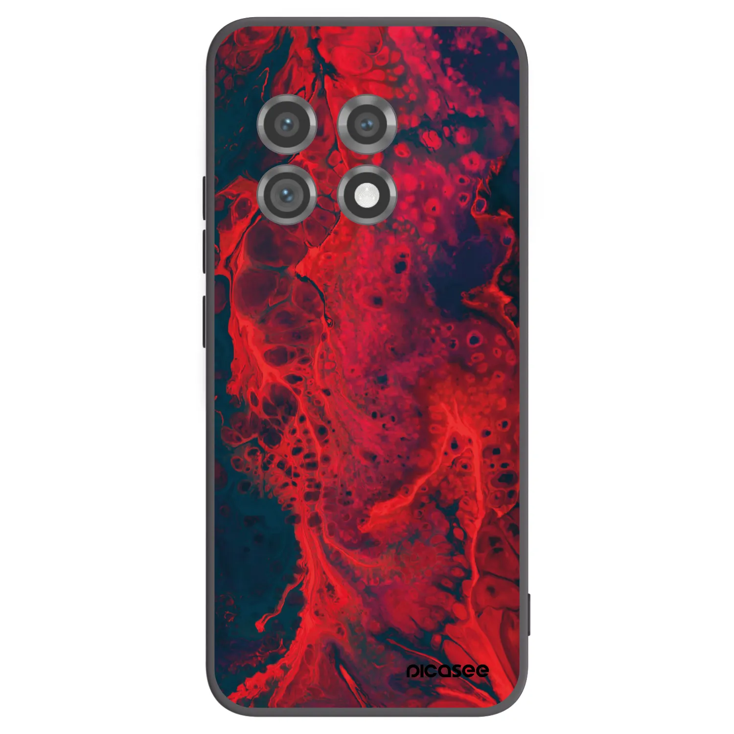 Picasee silikónový čierny obal pre OnePlus 11 5G - Organic red