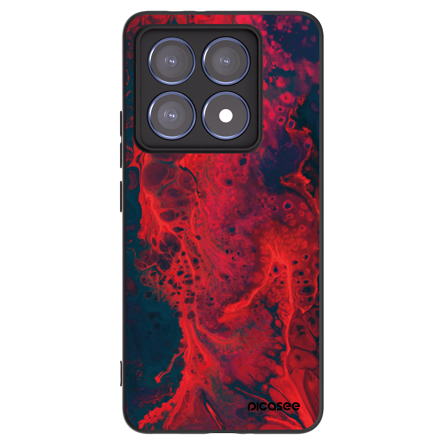 Picasee silikónový čierny obal pre Xiaomi 14T Pro - Organic red