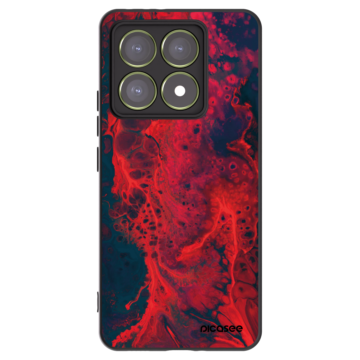 Picasee silikónový čierny obal pre Xiaomi 14T - Organic red