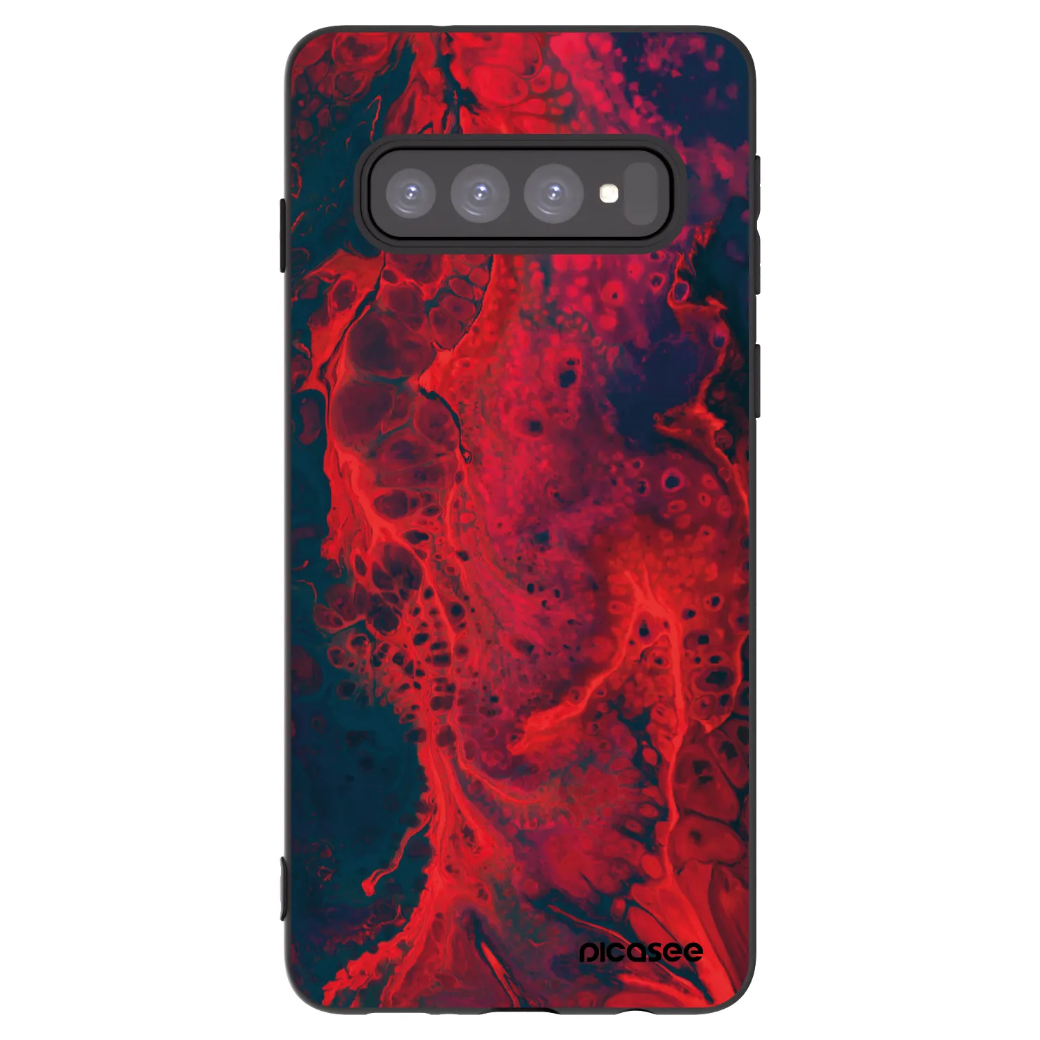 Picasee silikónový čierny obal pre Samsung Galaxy S10 G973 - Organic red