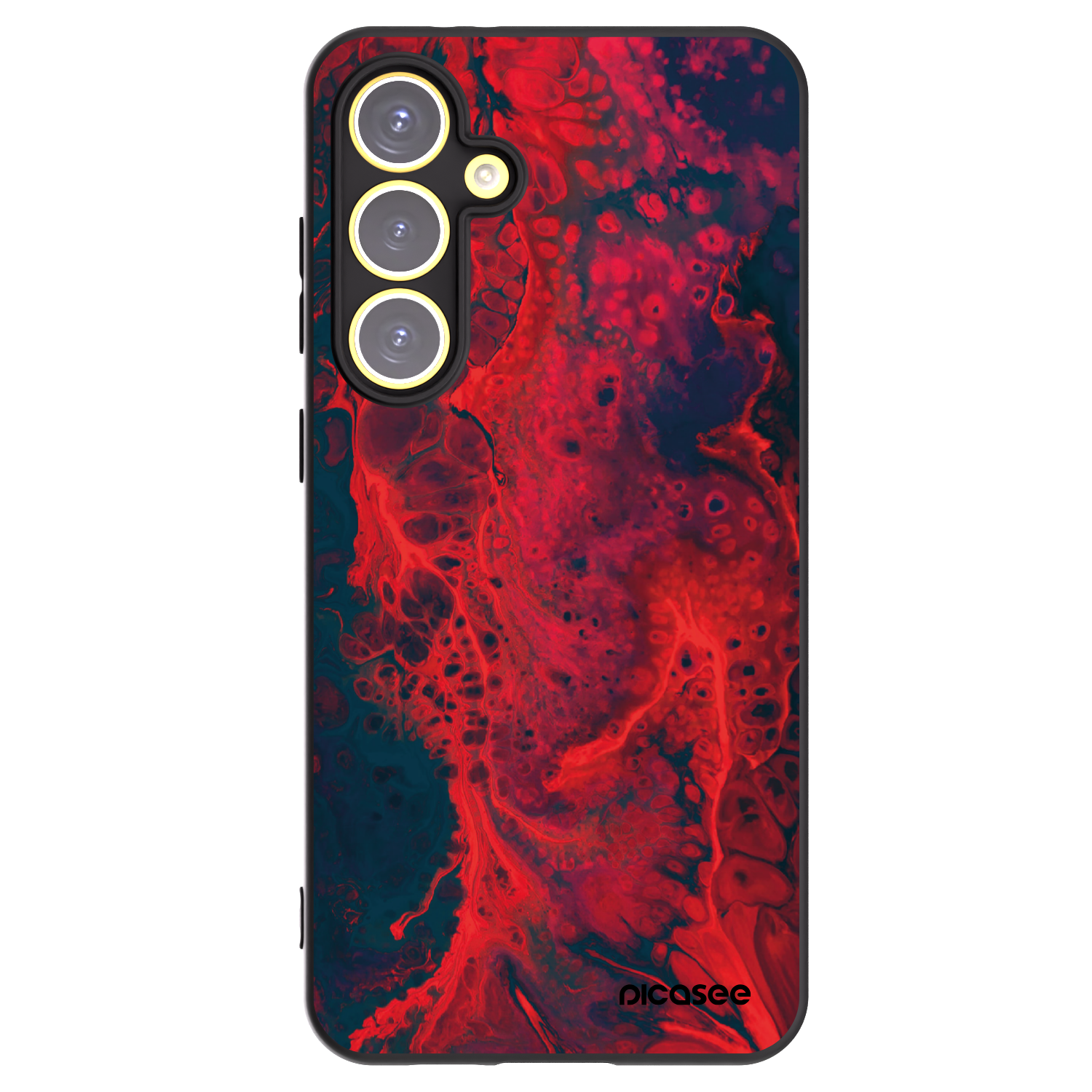 Picasee silikónový čierny obal pre Samsung Galaxy S24 FE S721B - Organic red