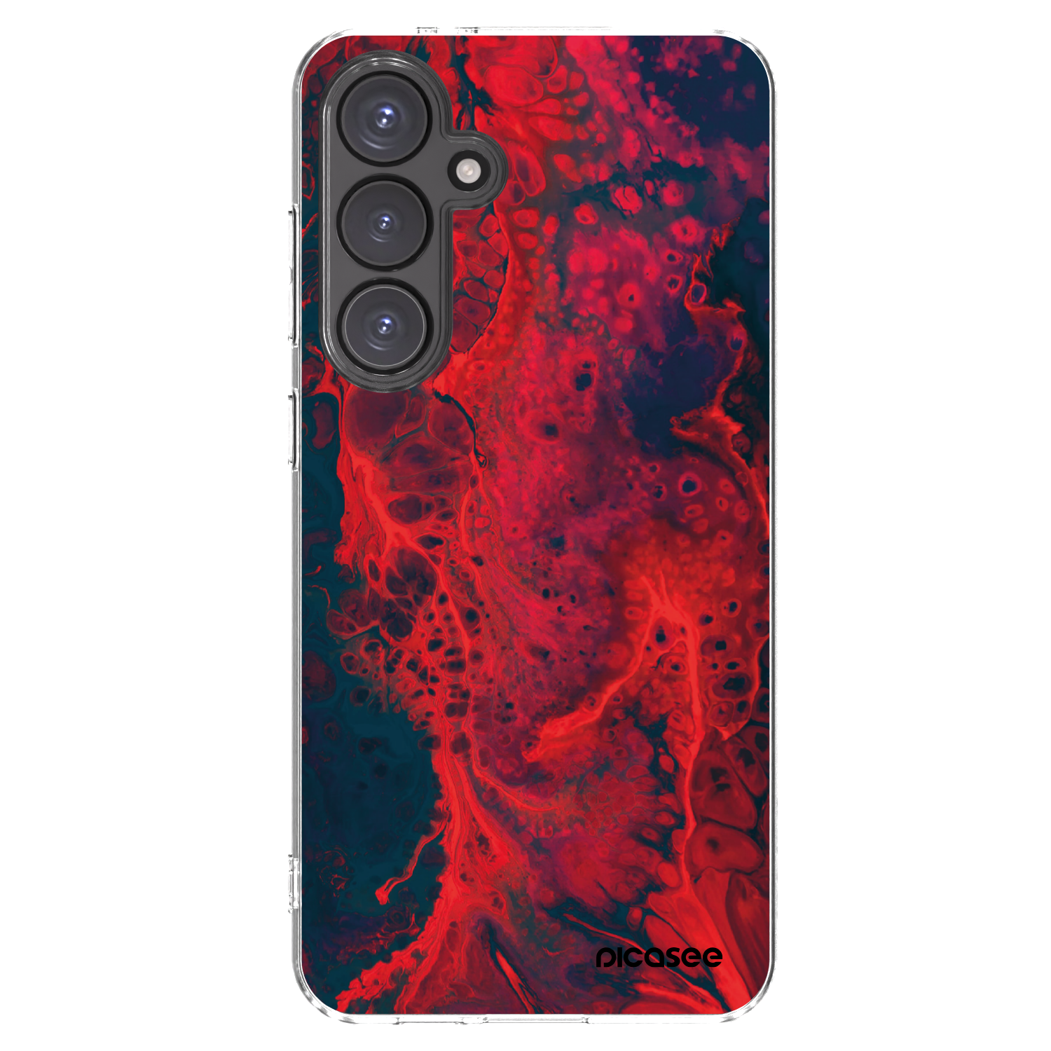 Picasee silikónový prehľadný obal pre Samsung Galaxy S24 FE S721B - Organic red