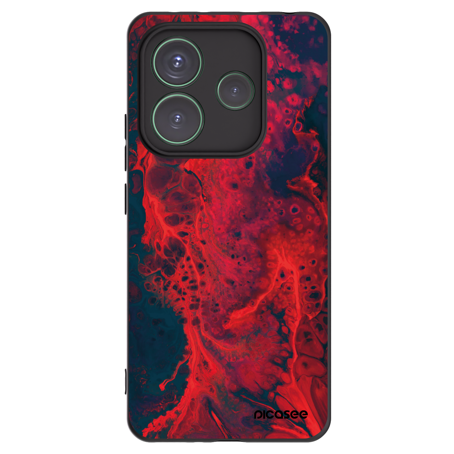 Silikónový čierny obal pre Xiaomi Redmi Note 14 5G - Organic red