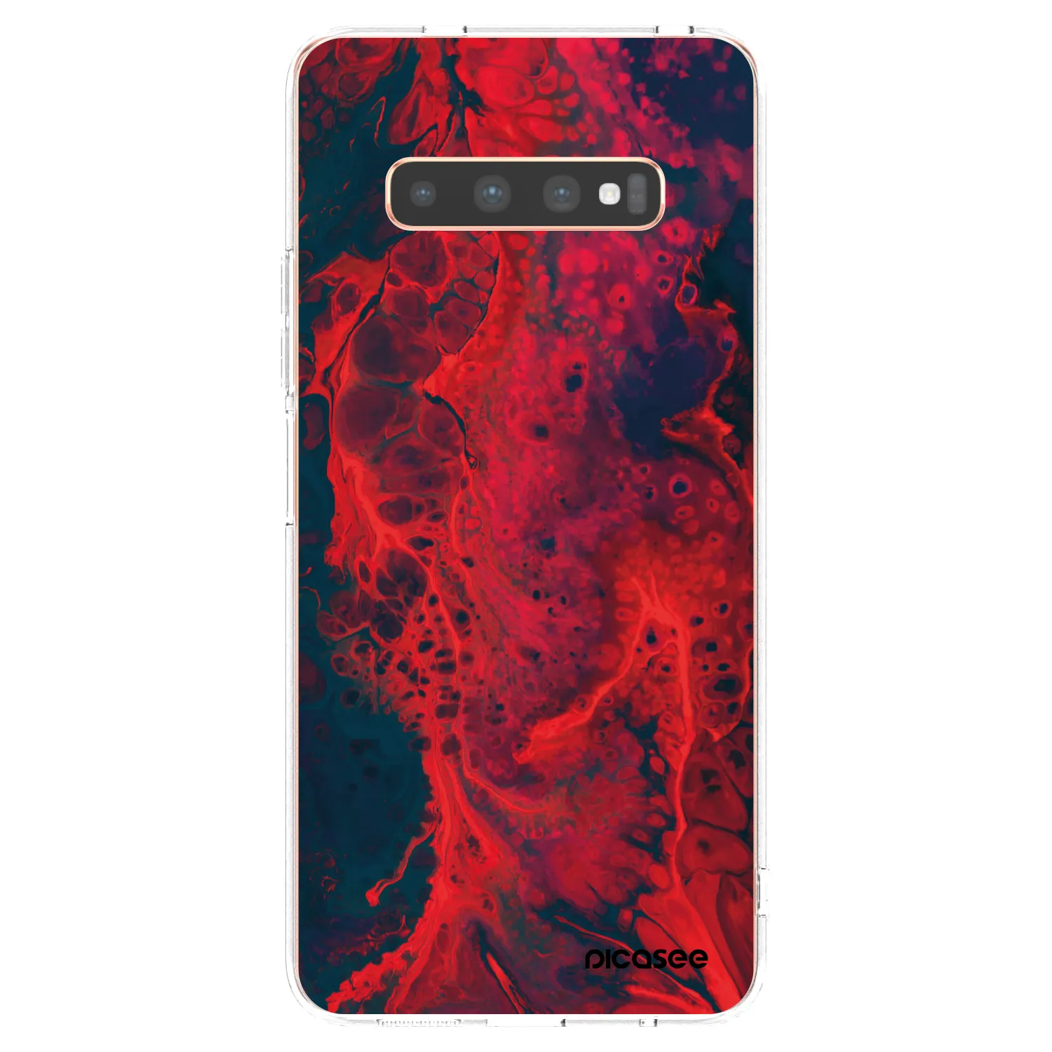 Picasee silikónový prehľadný obal pre Samsung Galaxy S10 Plus G975 - Organic red