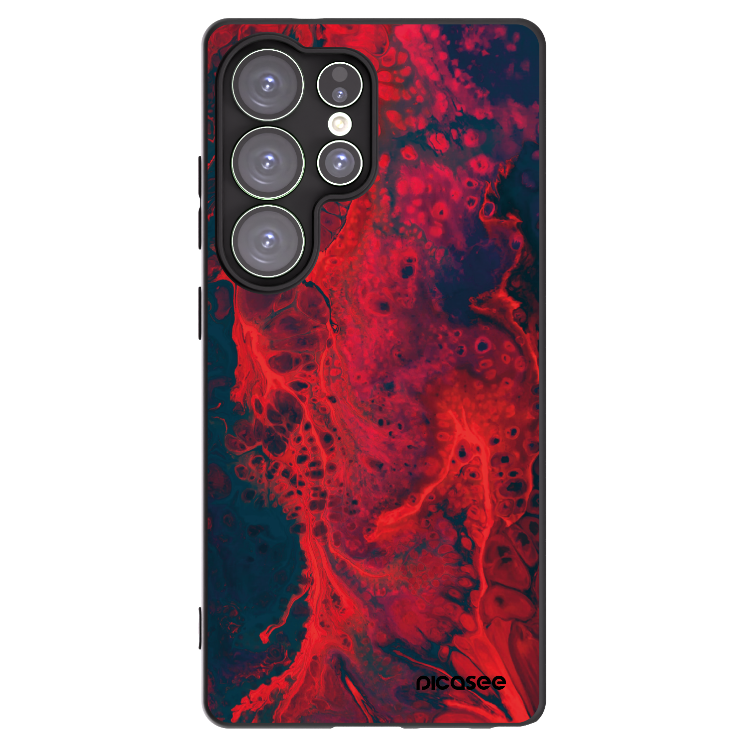 Picasee silikónový čierny obal pre Samsung Galaxy S25 Ultra 5G - Organic red