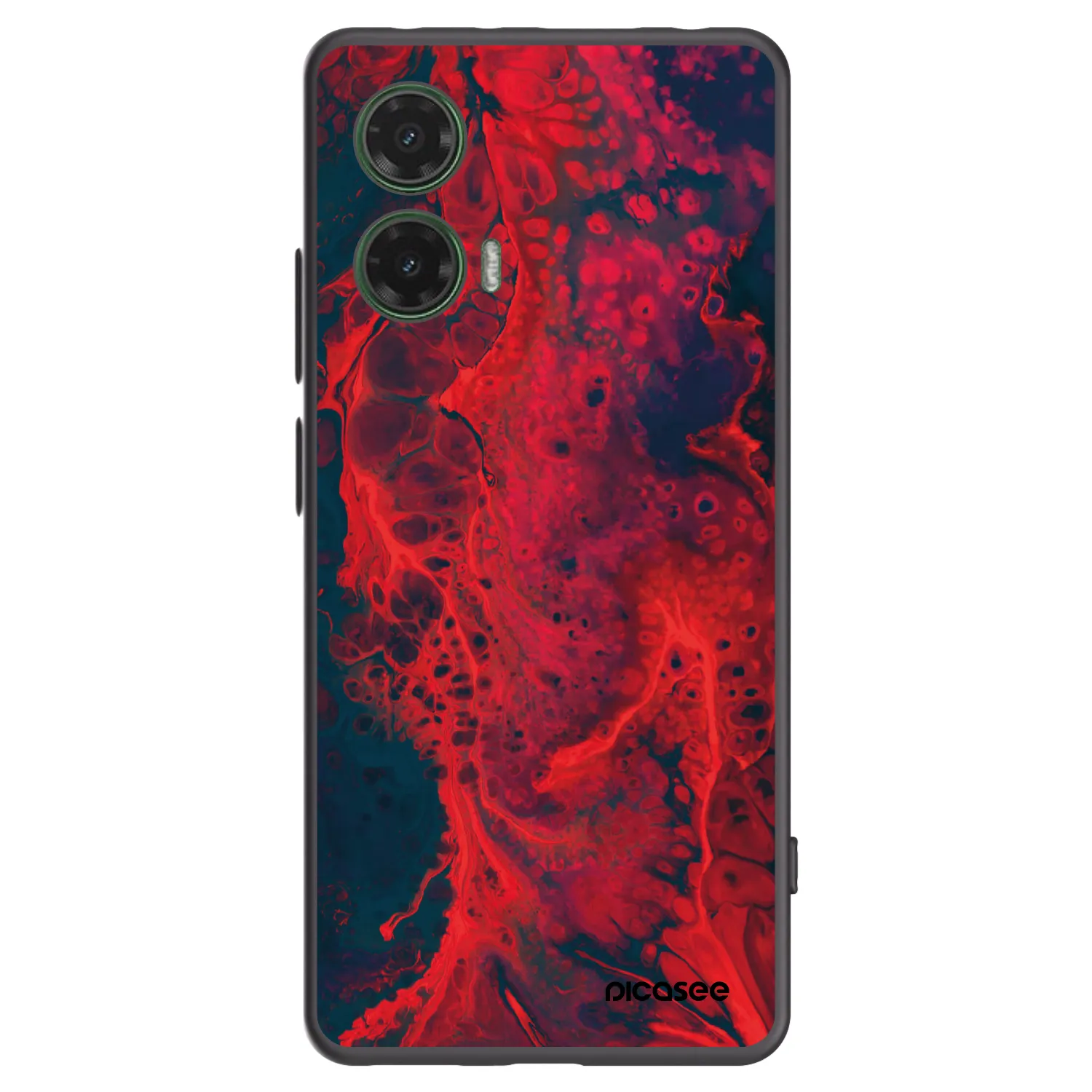 Picasee silikónový čierny obal pre Motorola Moto G35 5G - Organic red