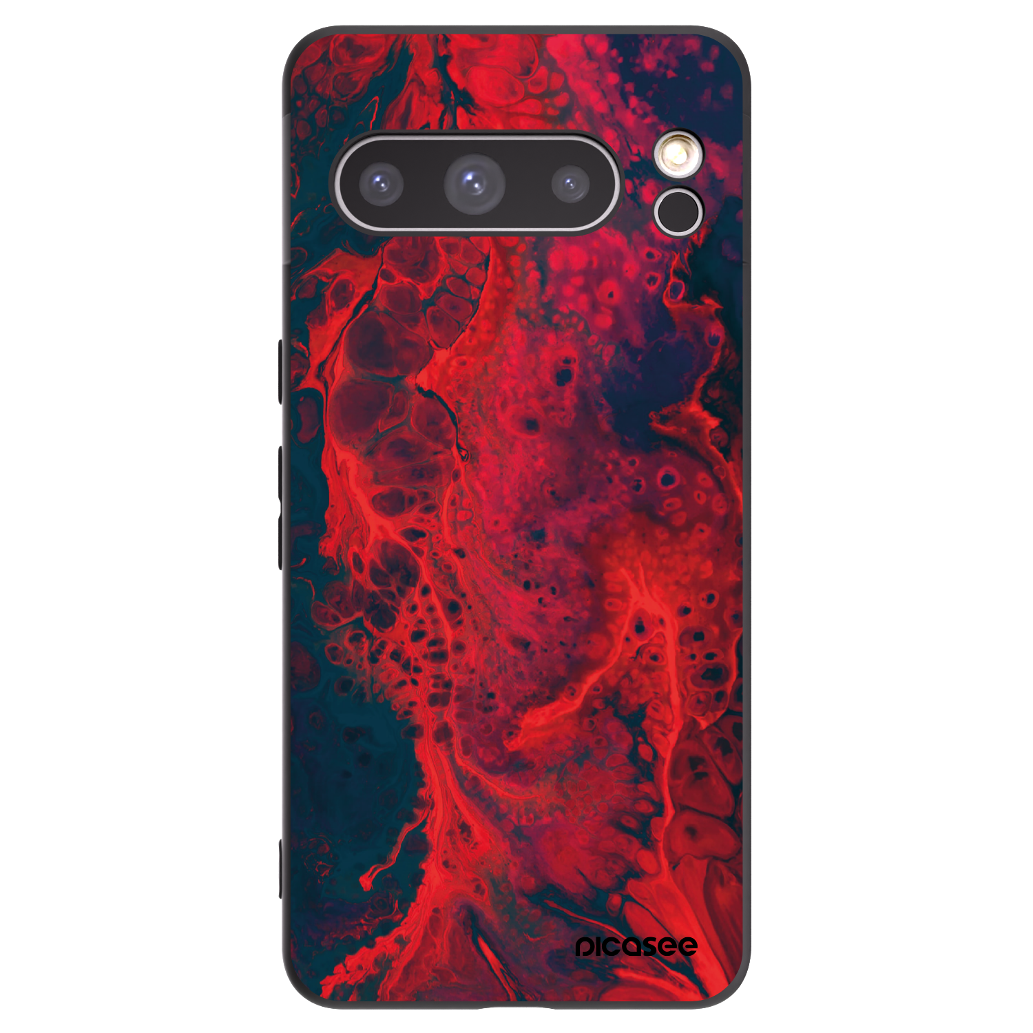 Picasee silikónový čierny obal pre Google Pixel 8 Pro - Organic red