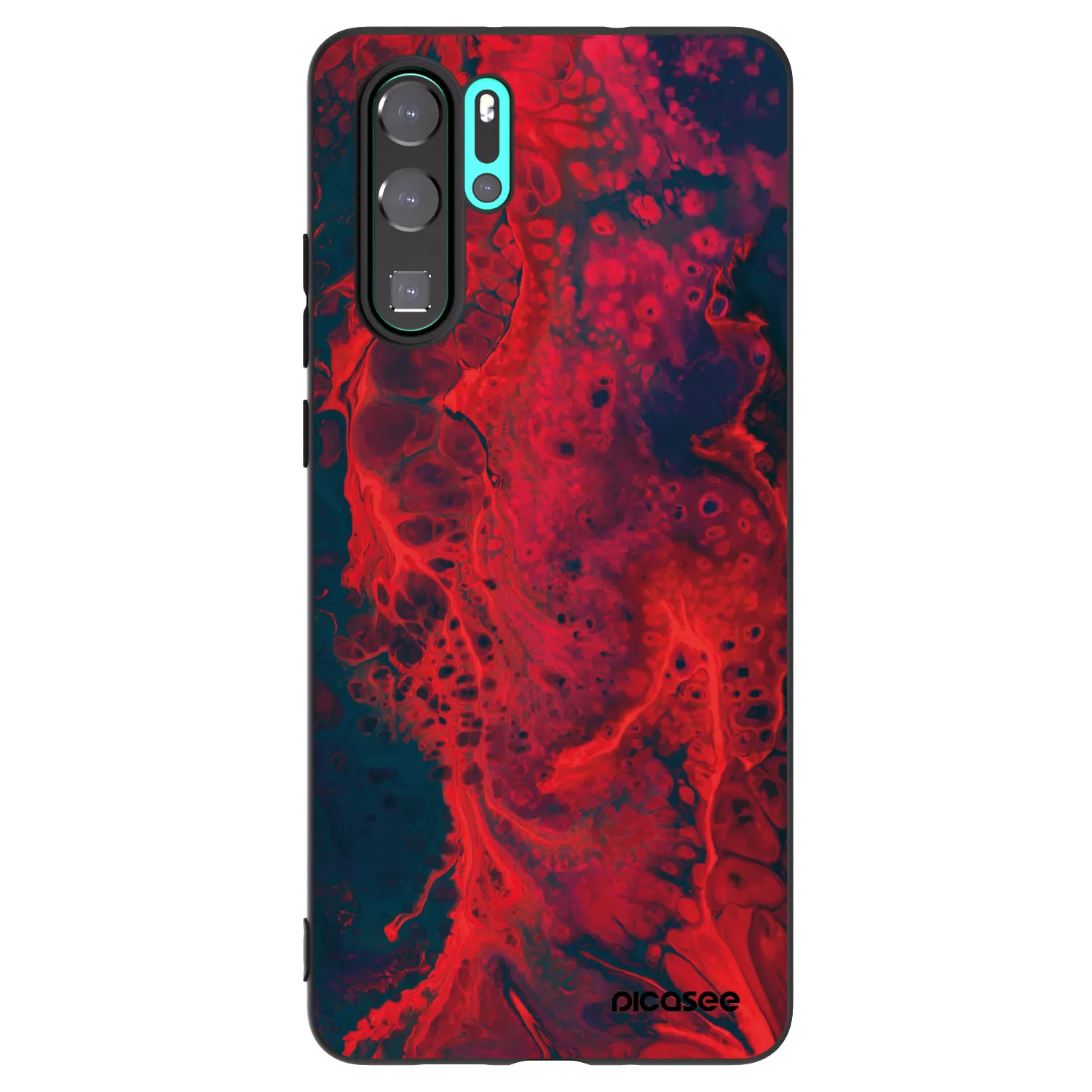 Picasee silikónový čierny obal pre Huawei P30 Pro - Organic red