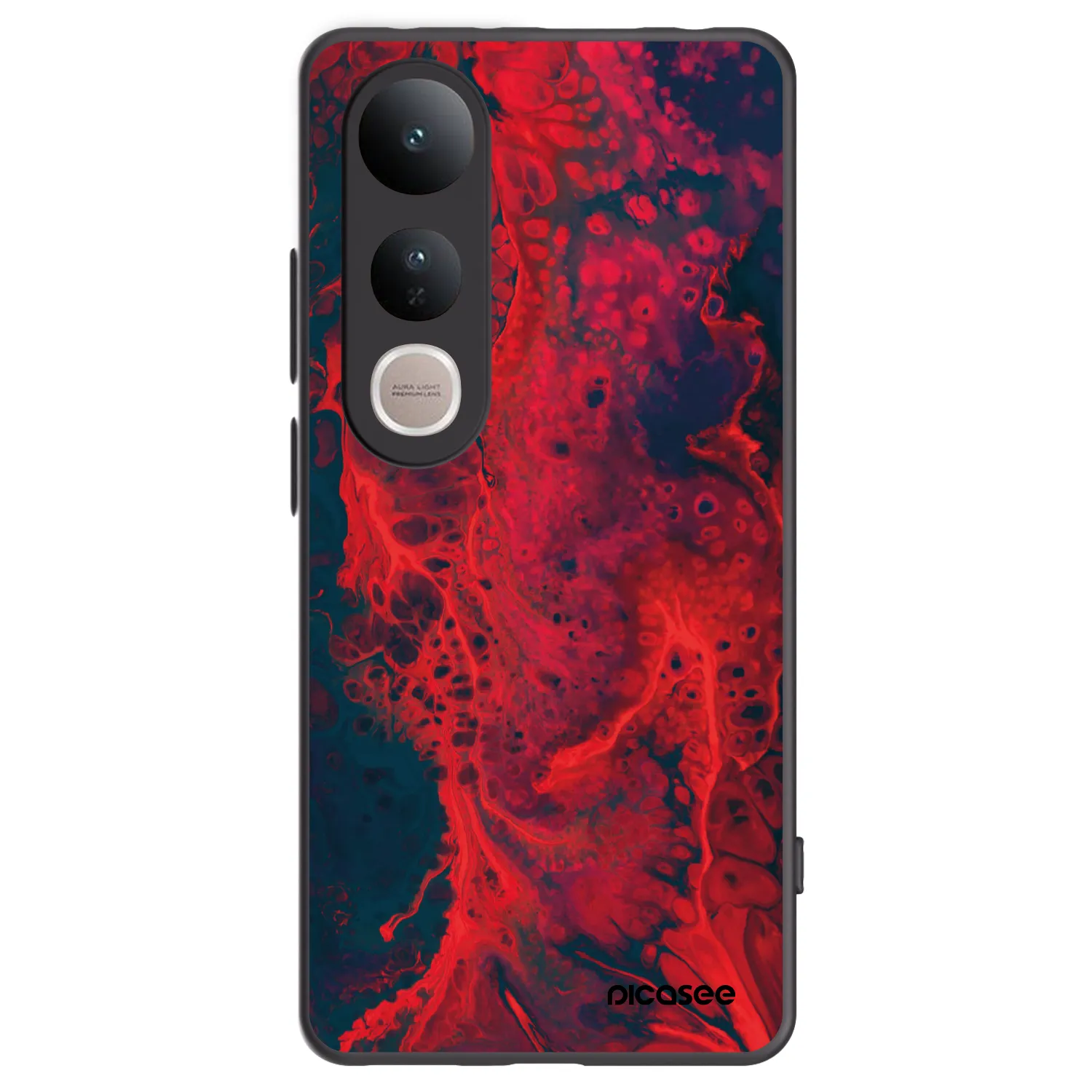 Picasee silikónový čierny obal pre Vivo V50 Lite 5G - Organic red