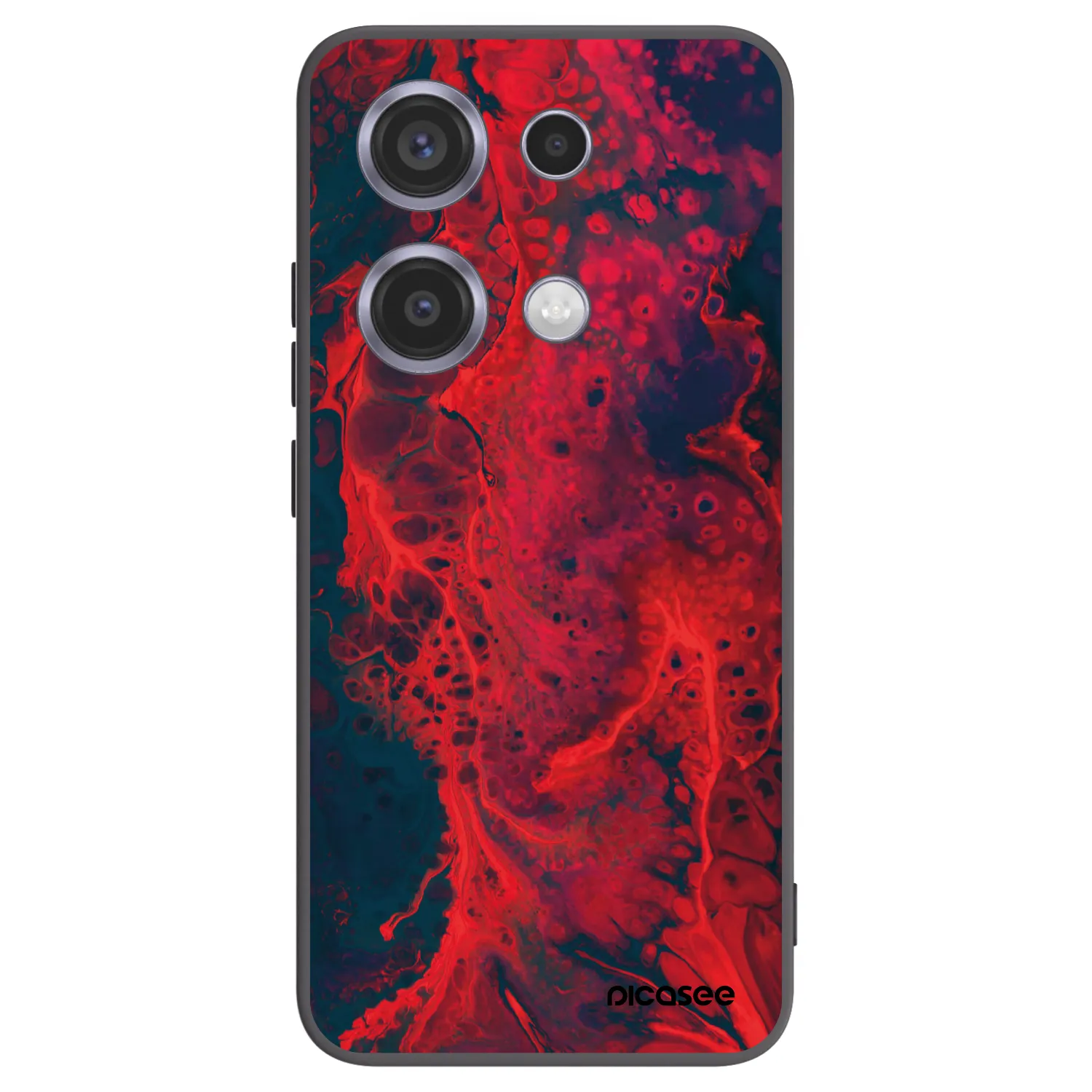 Picasee silikónový čierny obal pre Xiaomi Redmi Note 14S - Organic red