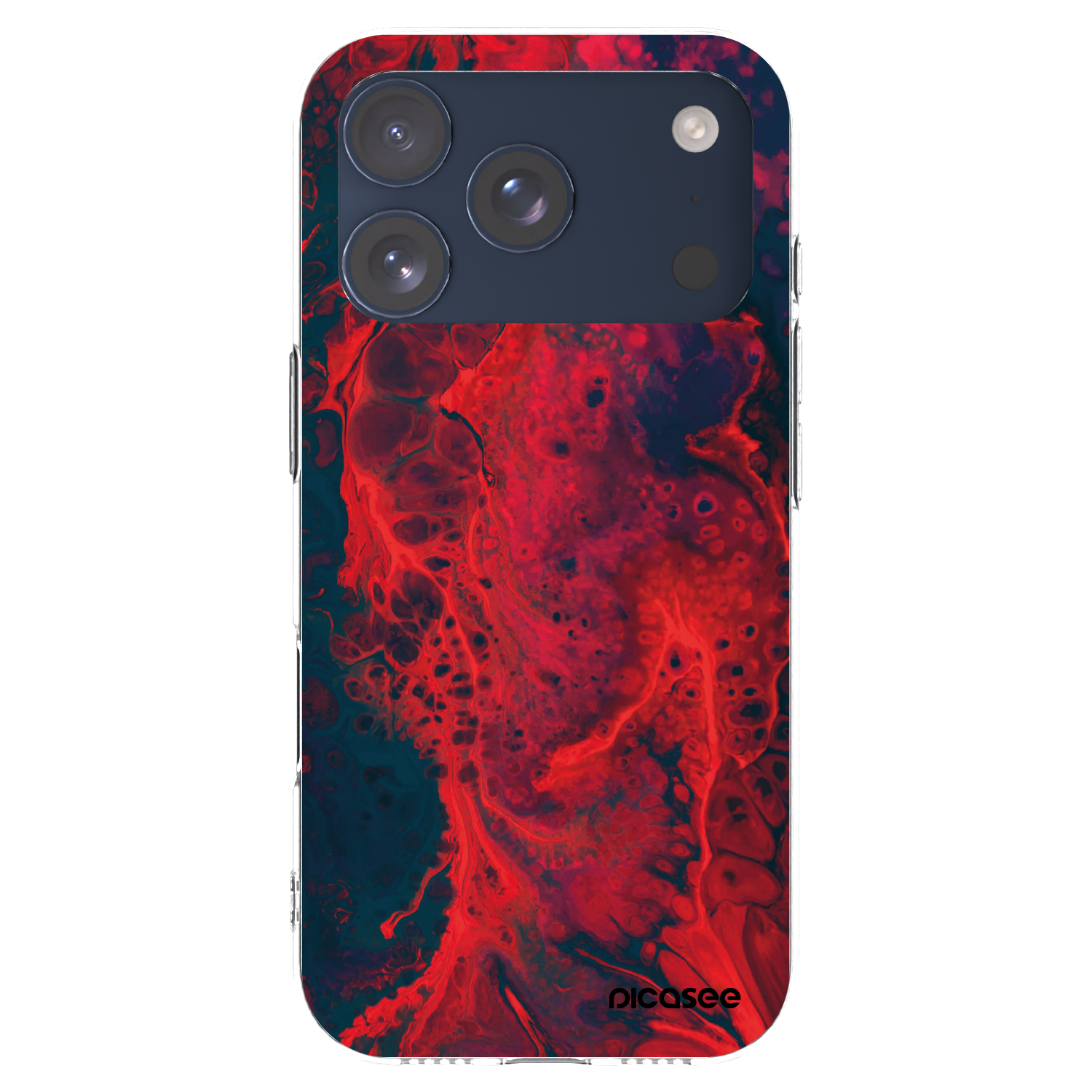 Picasee silikónový prehľadný obal pre Apple iPhone 17 Pro - Organic red