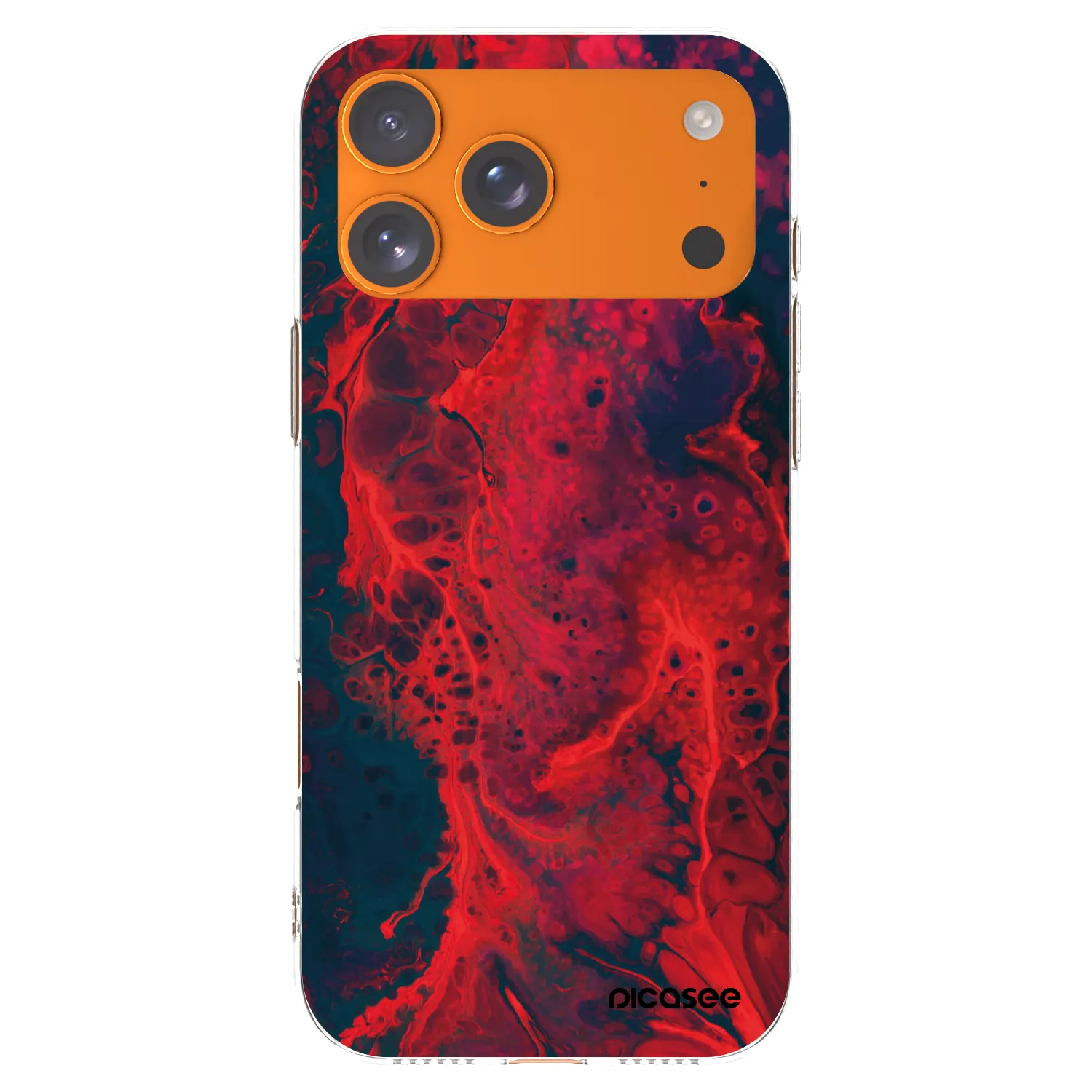 Silikónový prehľadný obal pre Apple iPhone 17 Pro Max - Organic red
