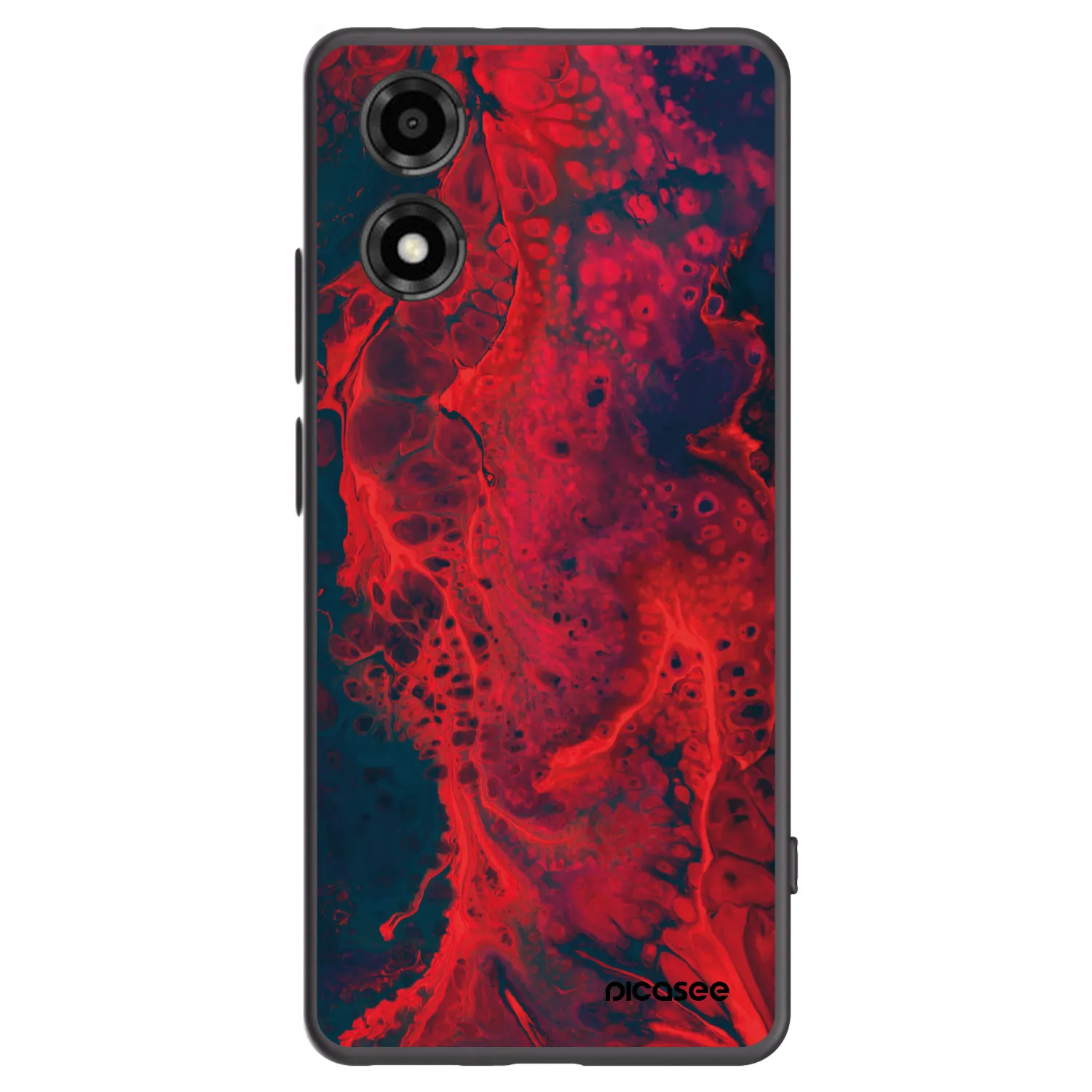 Picasee silikónový čierny obal pre Motorola Moto E14 - Organic red