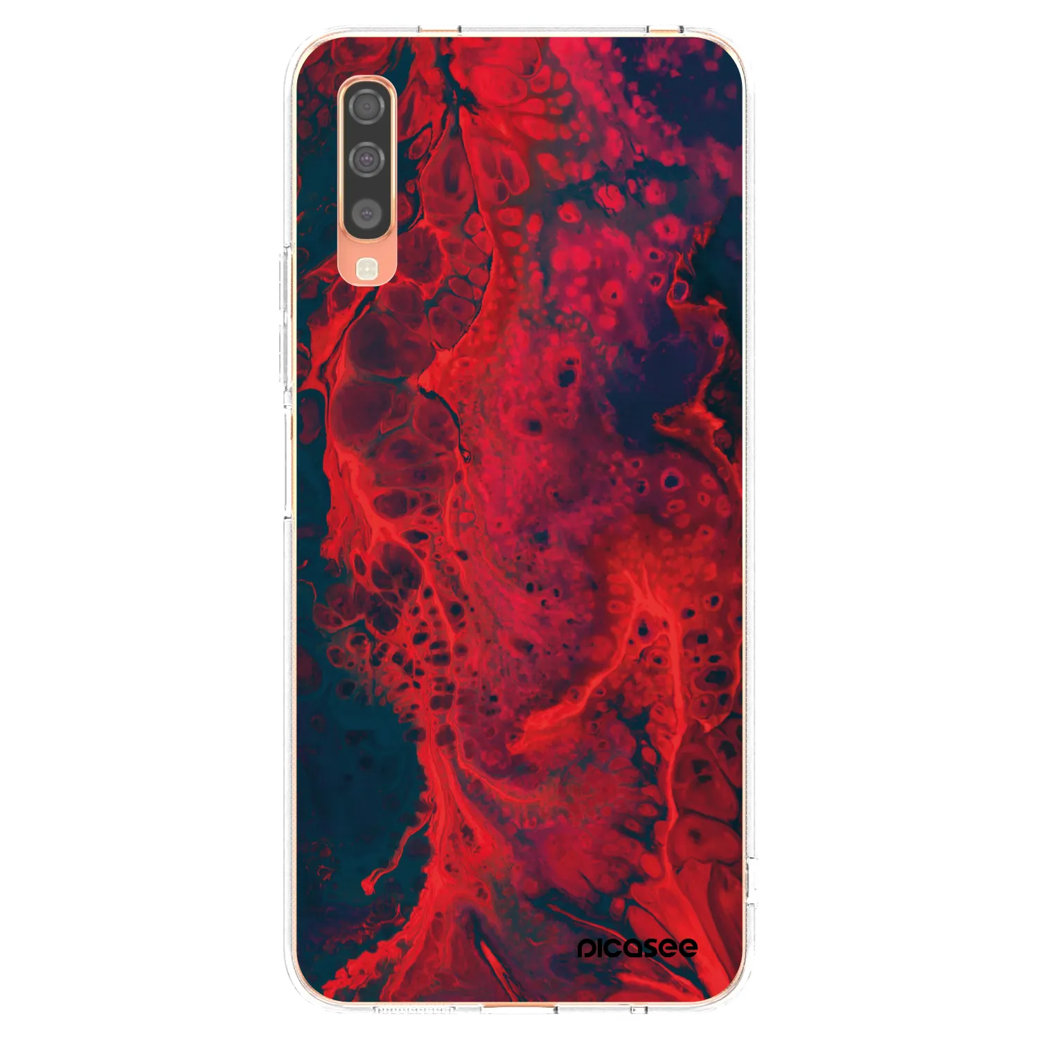 Picasee silikónový prehľadný obal pre Samsung Galaxy A70 A705F - Organic red