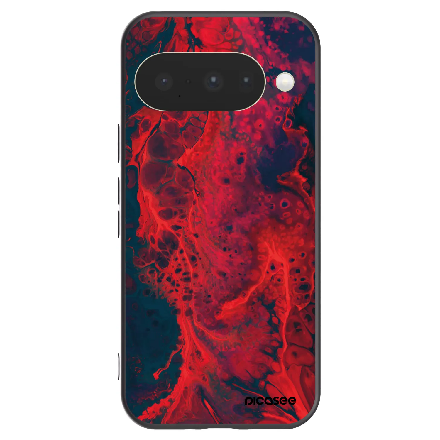 Picasee silikónový čierny obal pre Google Pixel 10 - Organic red