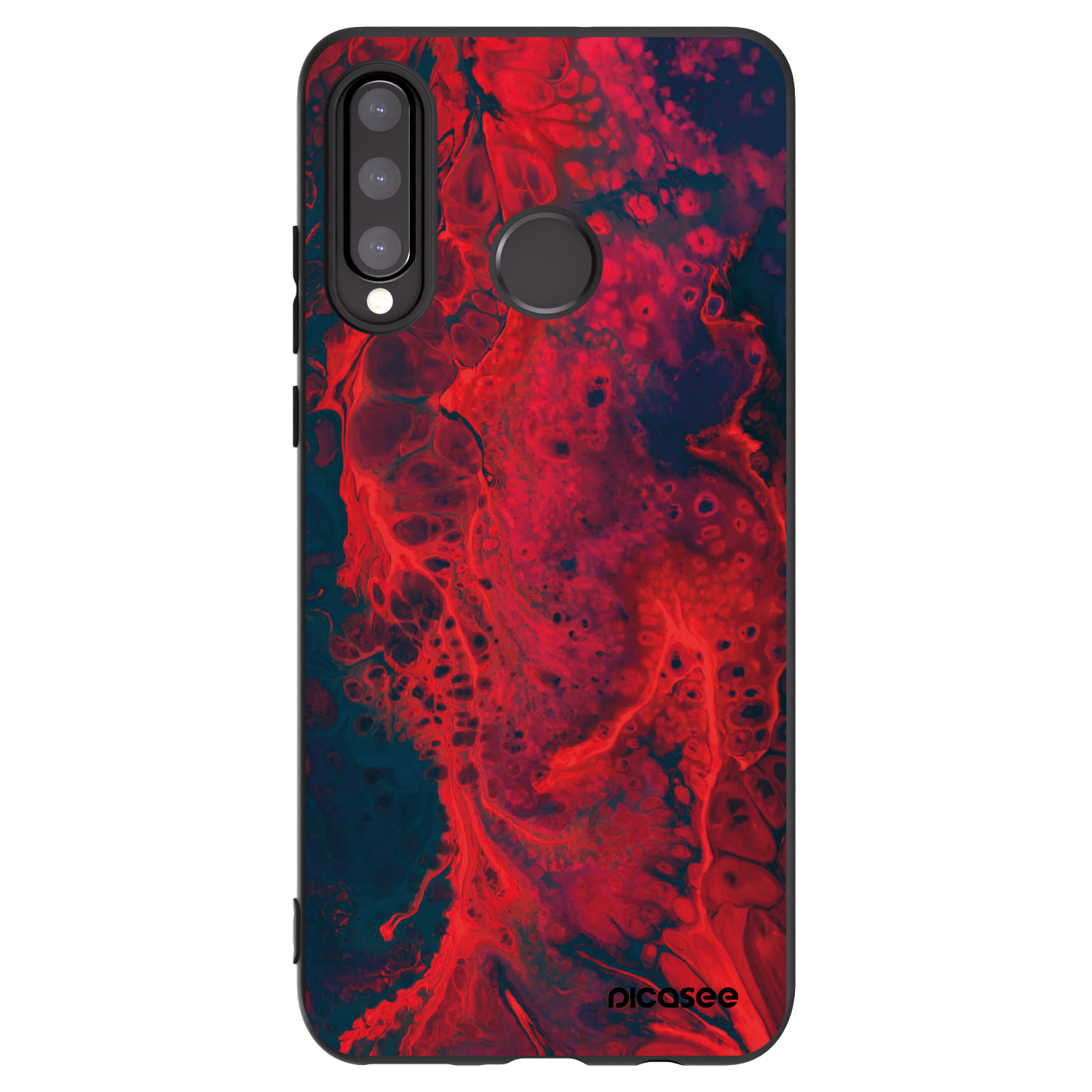 Picasee silikónový čierny obal pre Huawei P30 Lite - Organic red