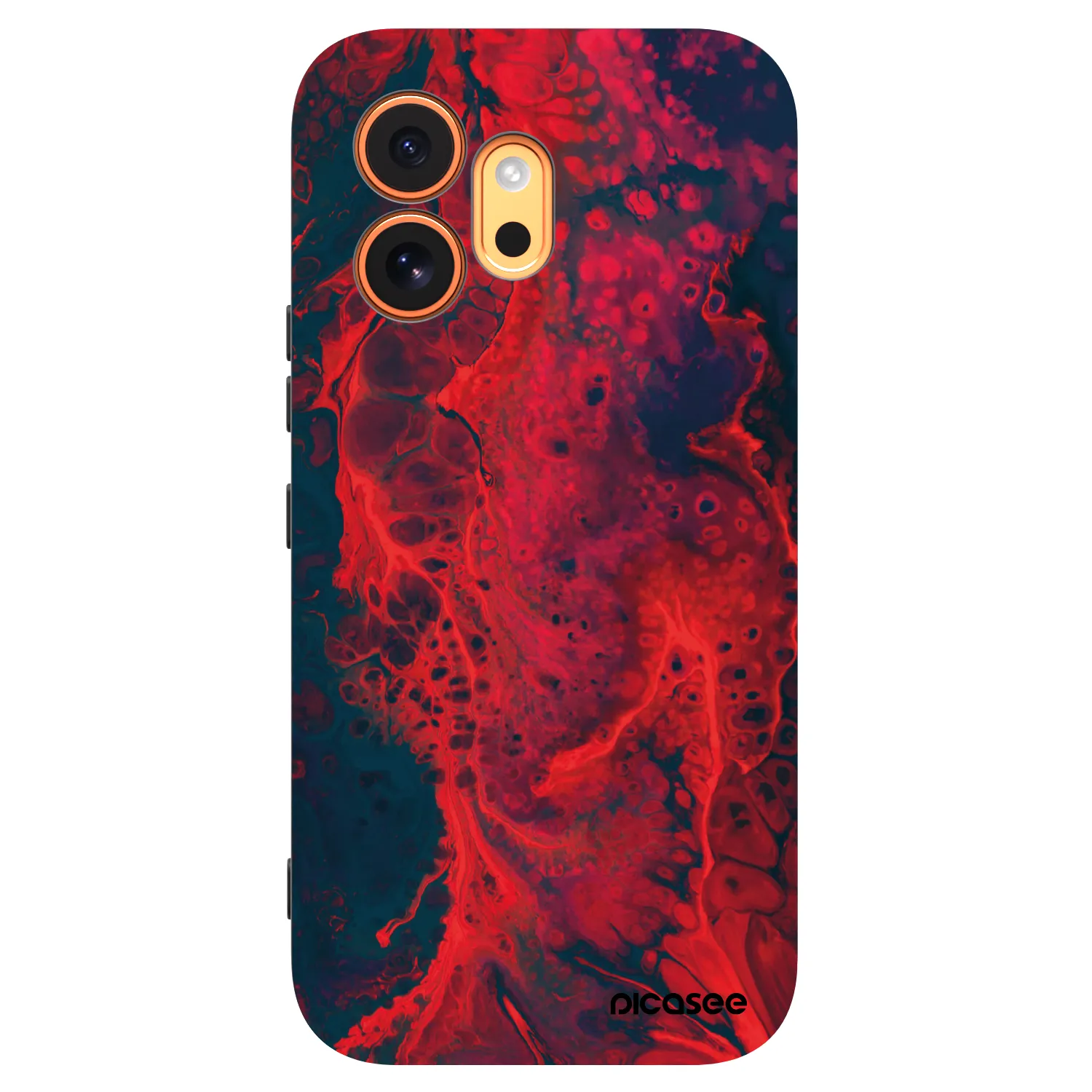 Picasee silikónový čierny obal pre Honor 600 - Organic red