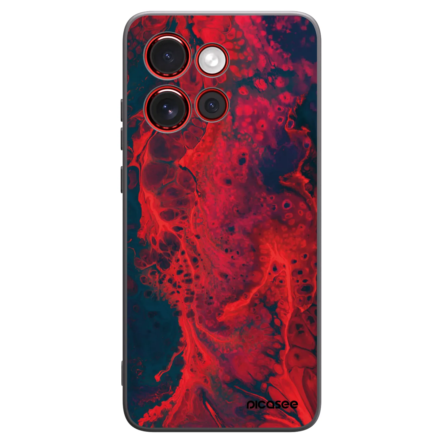 Picasee silikónový čierny obal pre Motorola Edge 60 Neo 5G - Organic red