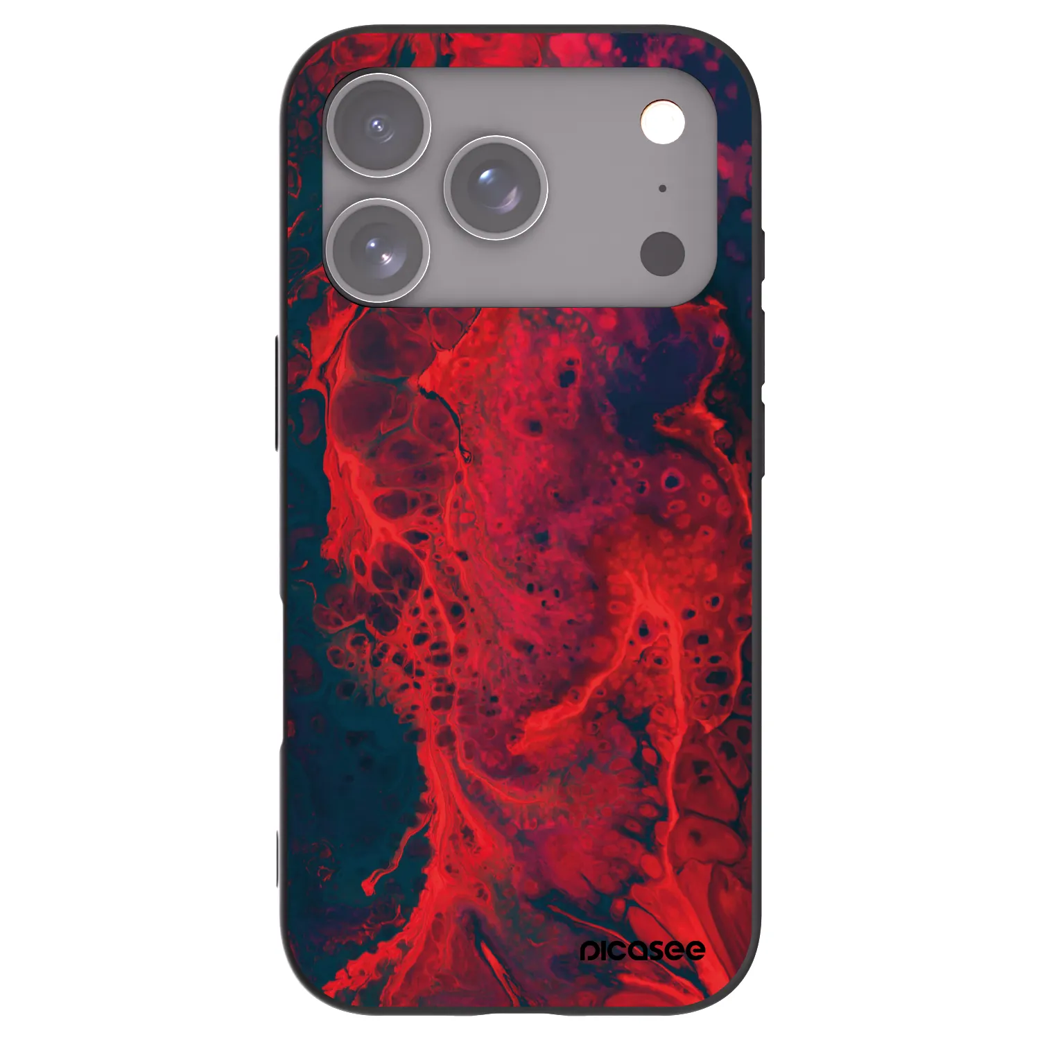Picasee silikónový čierny obal pre Apple iPhone 18 Pro - Organic red