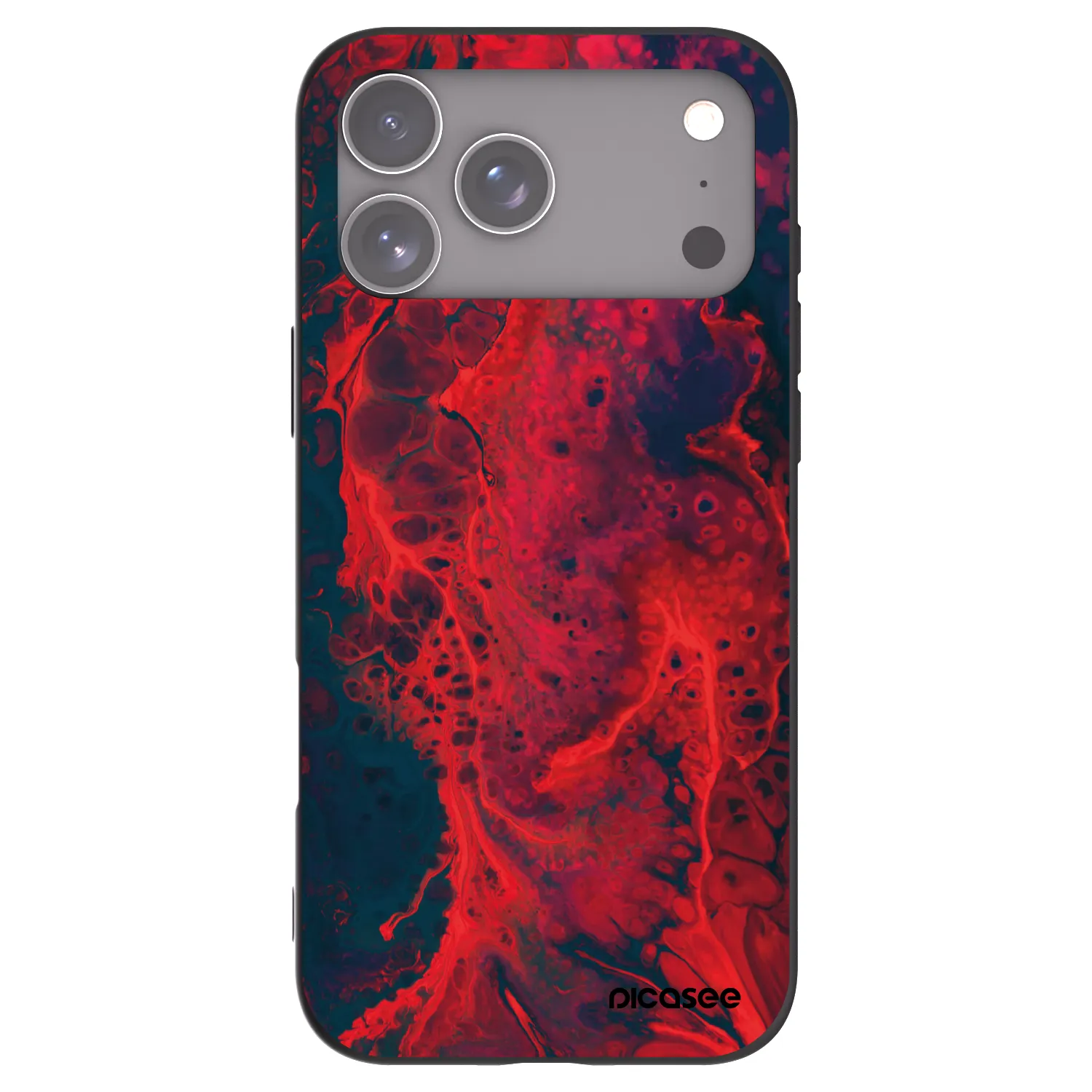 Picasee silikónový čierny obal pre Apple iPhone 18 Pro Max - Organic red