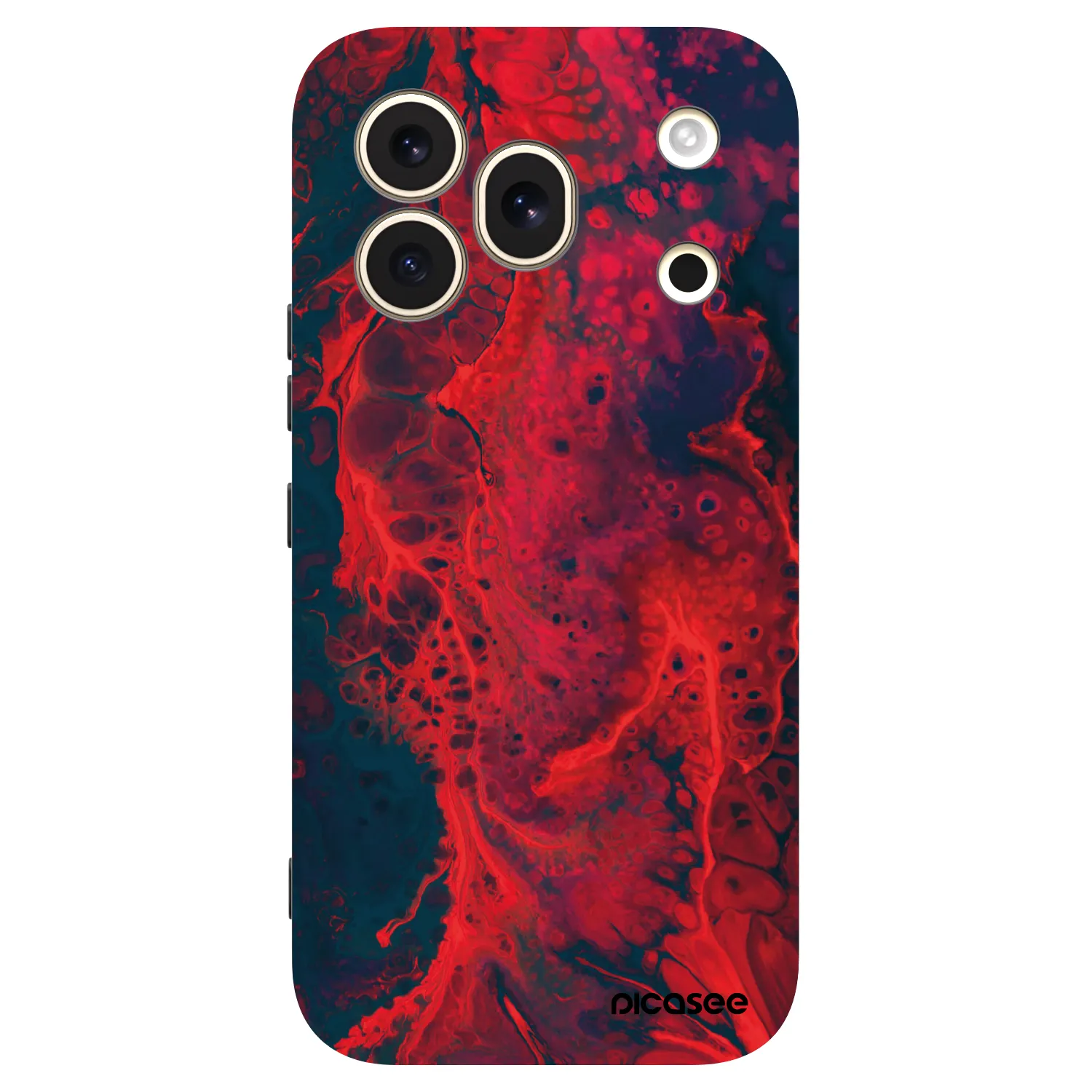 Picasee silikónový čierny obal pre Honor 600 Pro - Organic red