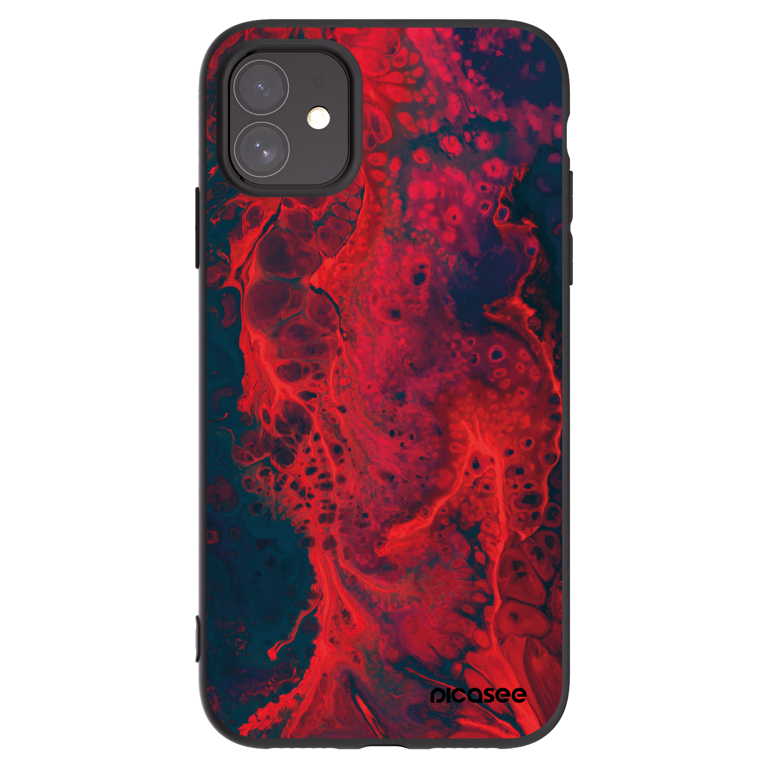 Picasee silikónový čierny obal pre Apple iPhone 11 - Organic red
